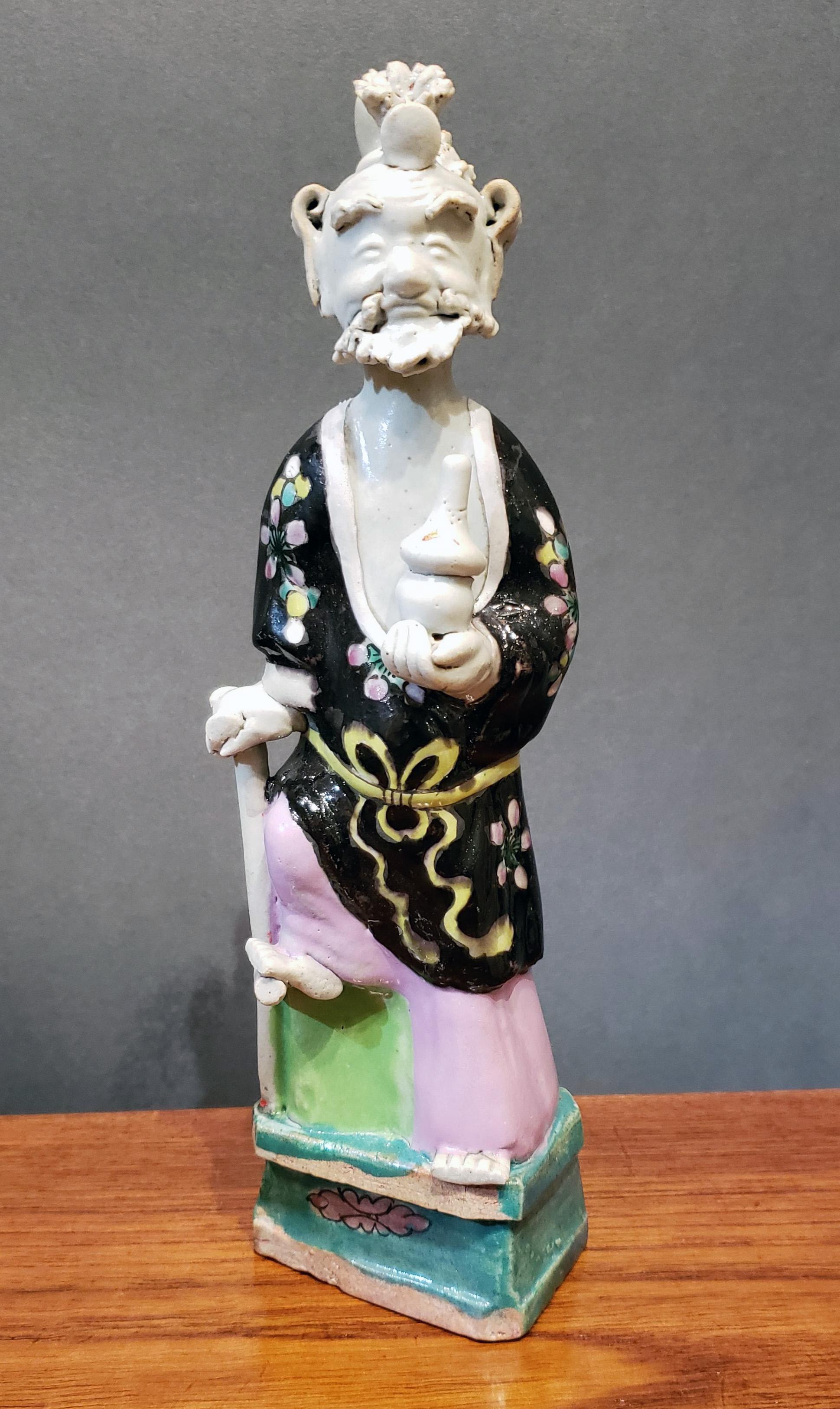 18th Century Chinese Export Set of Nine Porcelain Figures, Eight Immortals and Shou Lao