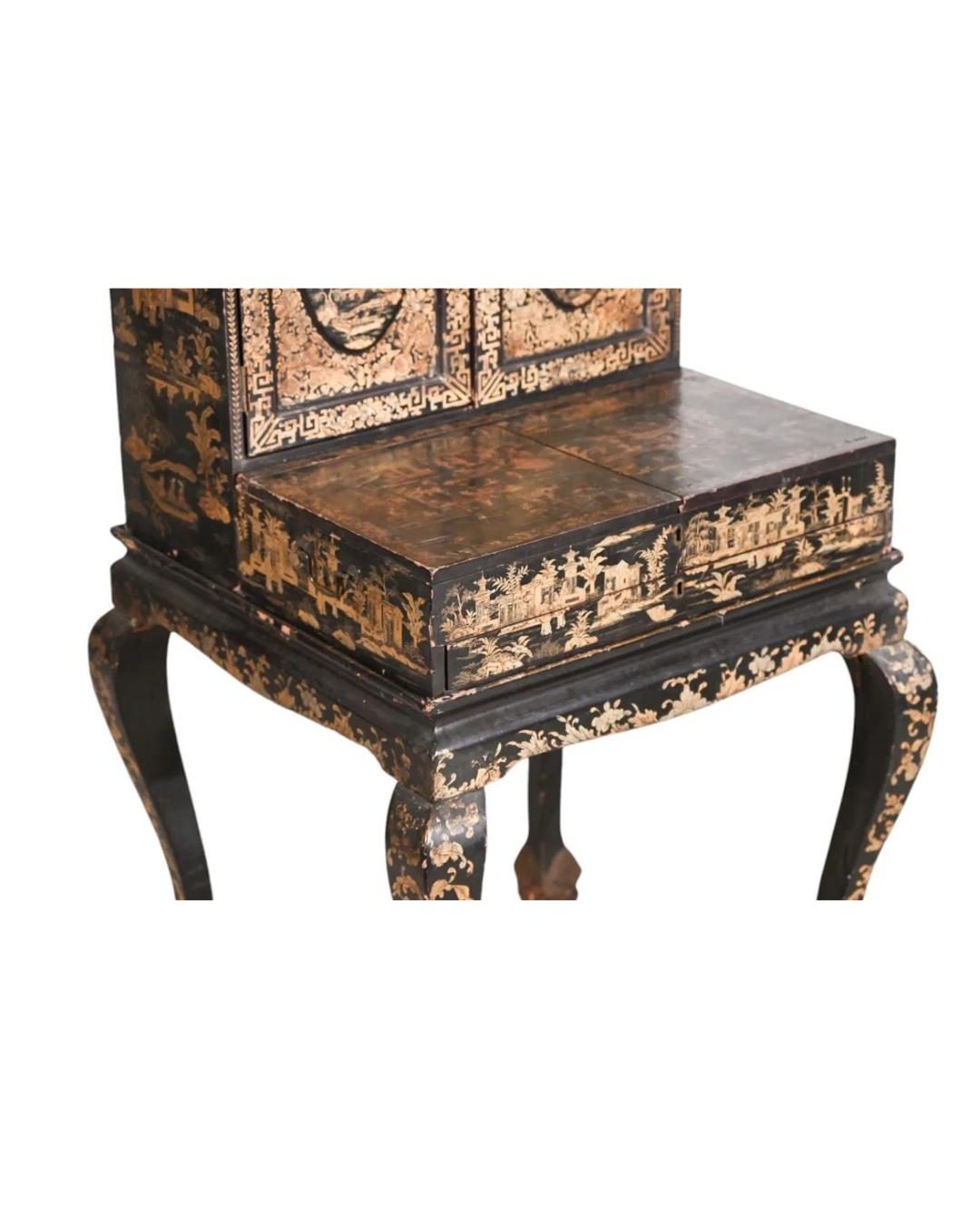 18th Century and Earlier Chinese Export Sewing Bonheur-Du-Jour Cabinet For Sale