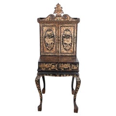 Antique Chinese Export Sewing Bonheur-Du-Jour Cabinet
