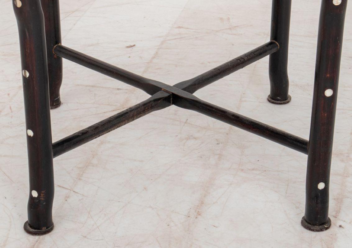 Chinese Export Shell-Inlaid Ebonized Corner Chair For Sale 5
