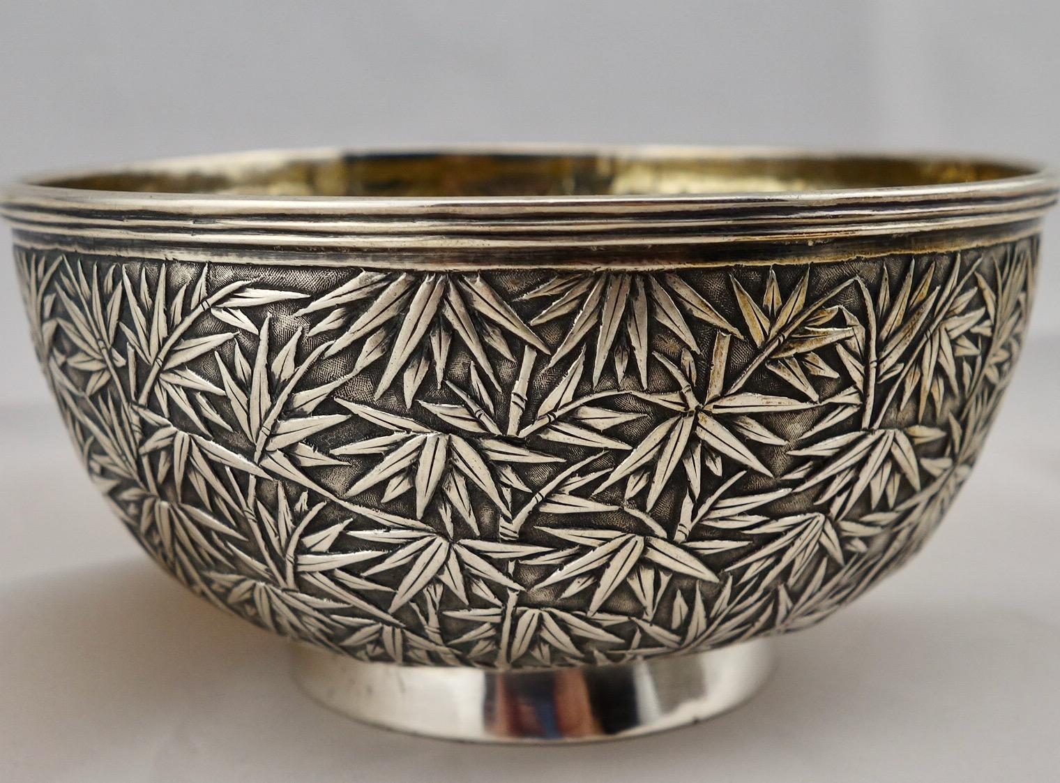 Other Chinese Export Silver Bamboo Pattern Tea Service, circa 1880s For Sale