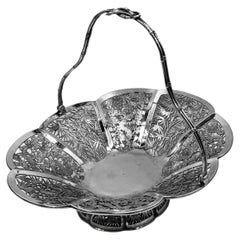 Chinese Export Silver Basket