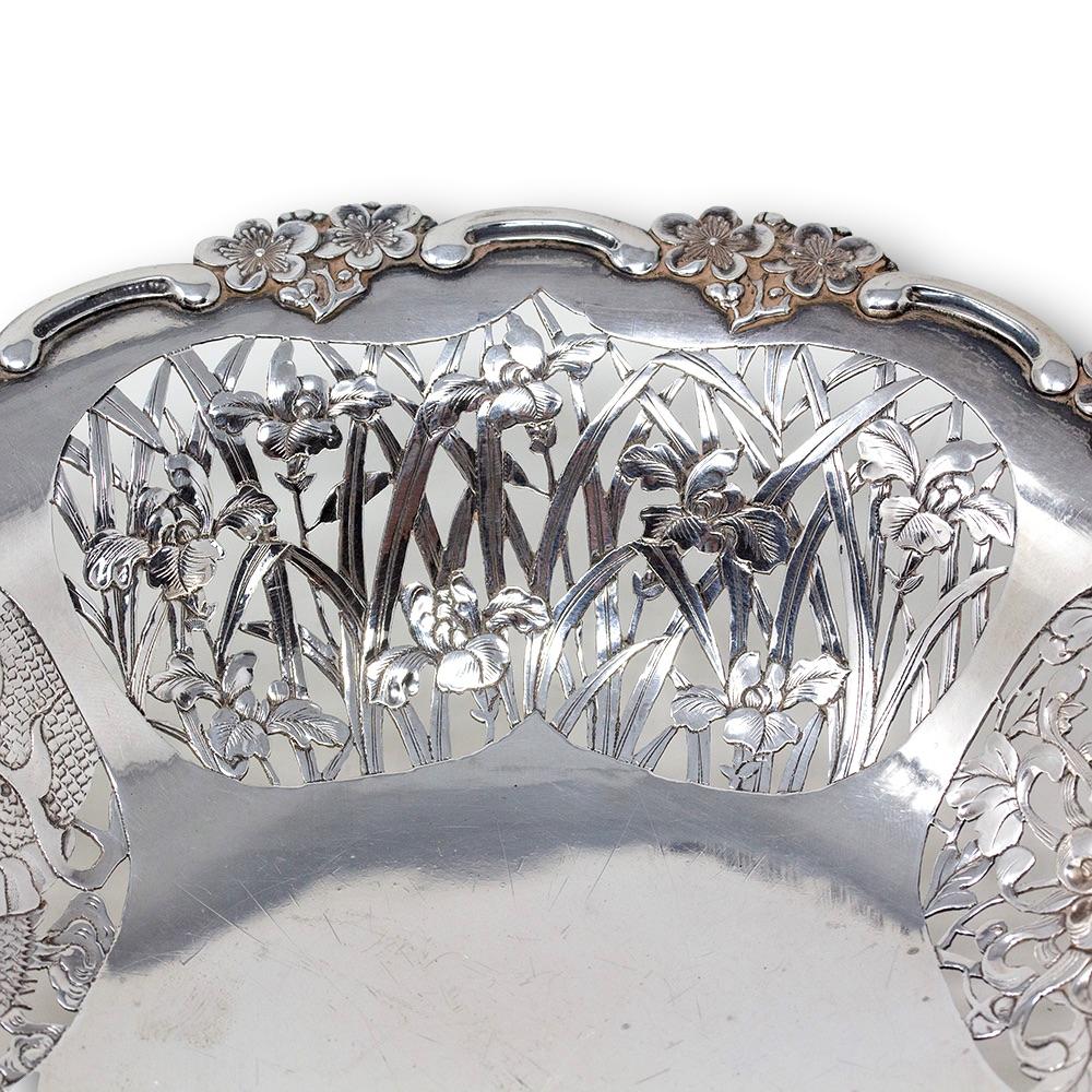 Early 20th Century Chinese Export Silver Basket Wang Hing For Sale