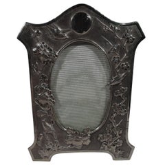 Chinese Export Silver Bird and Blossoming Branch Picture Frame