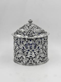 Chinese Export Silver Biscuit Box
