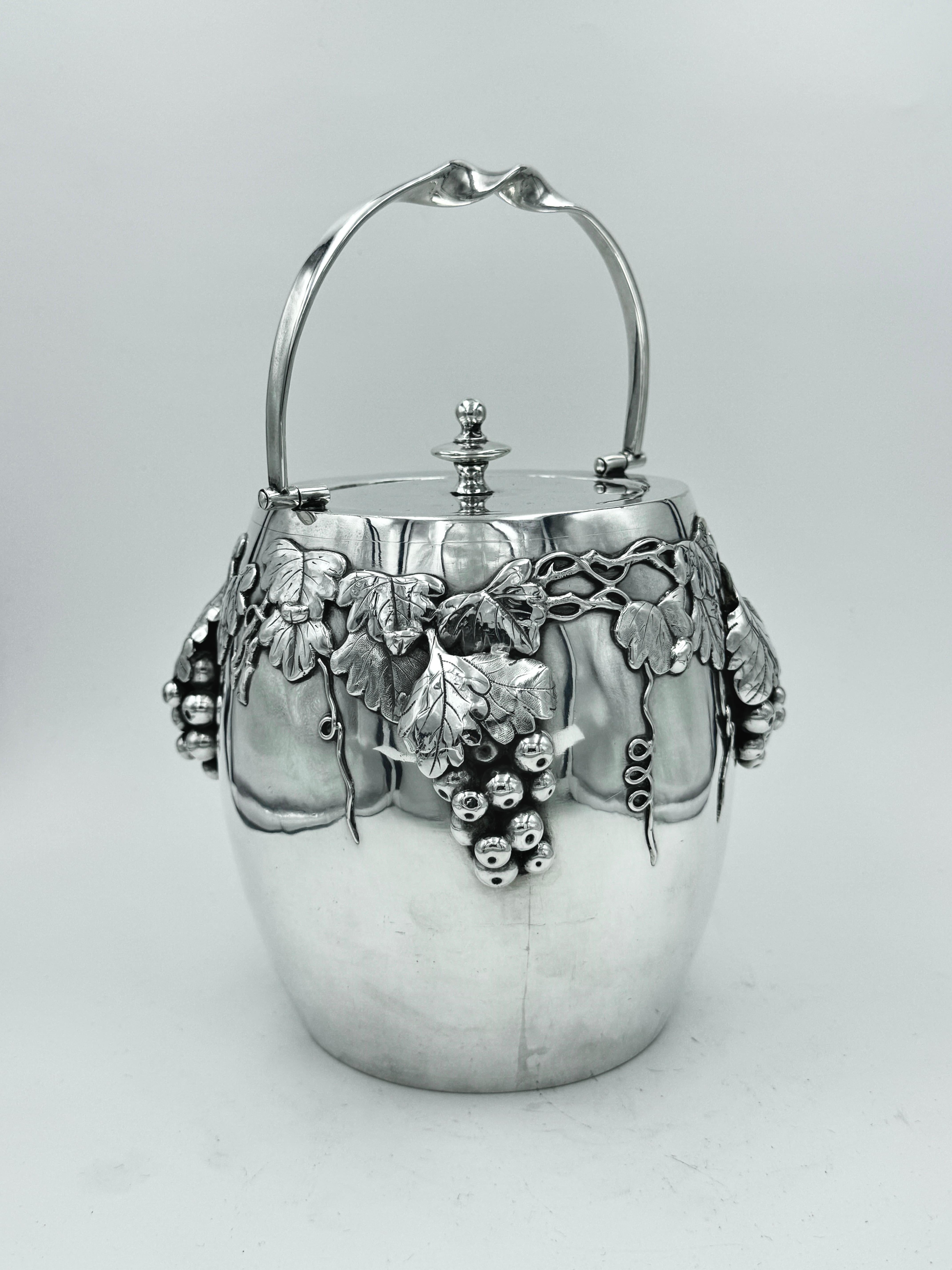 Chinese Export Silver Biscuit Box For Sale 1