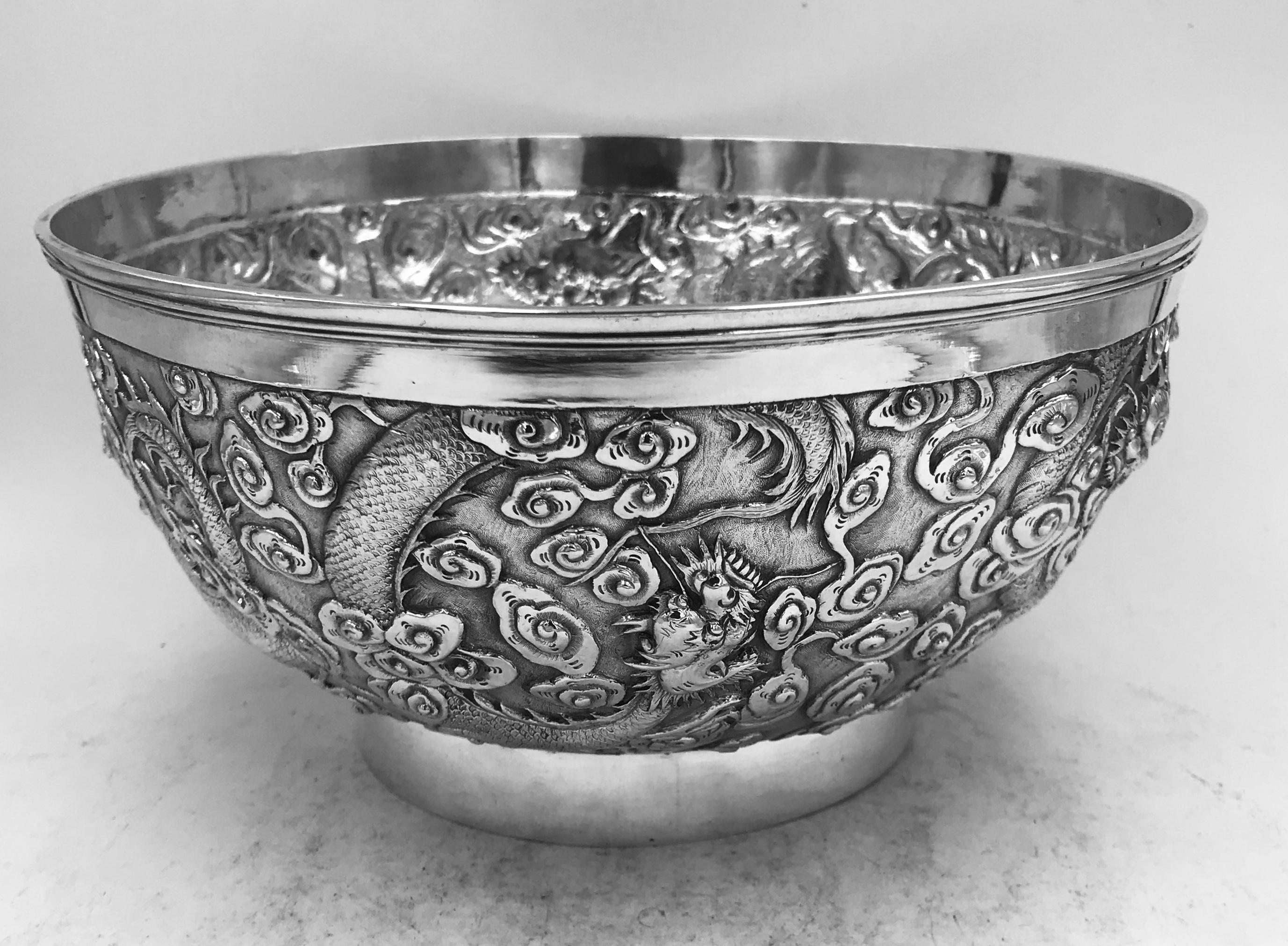 Chinese Export Silver Bowl For Sale 4