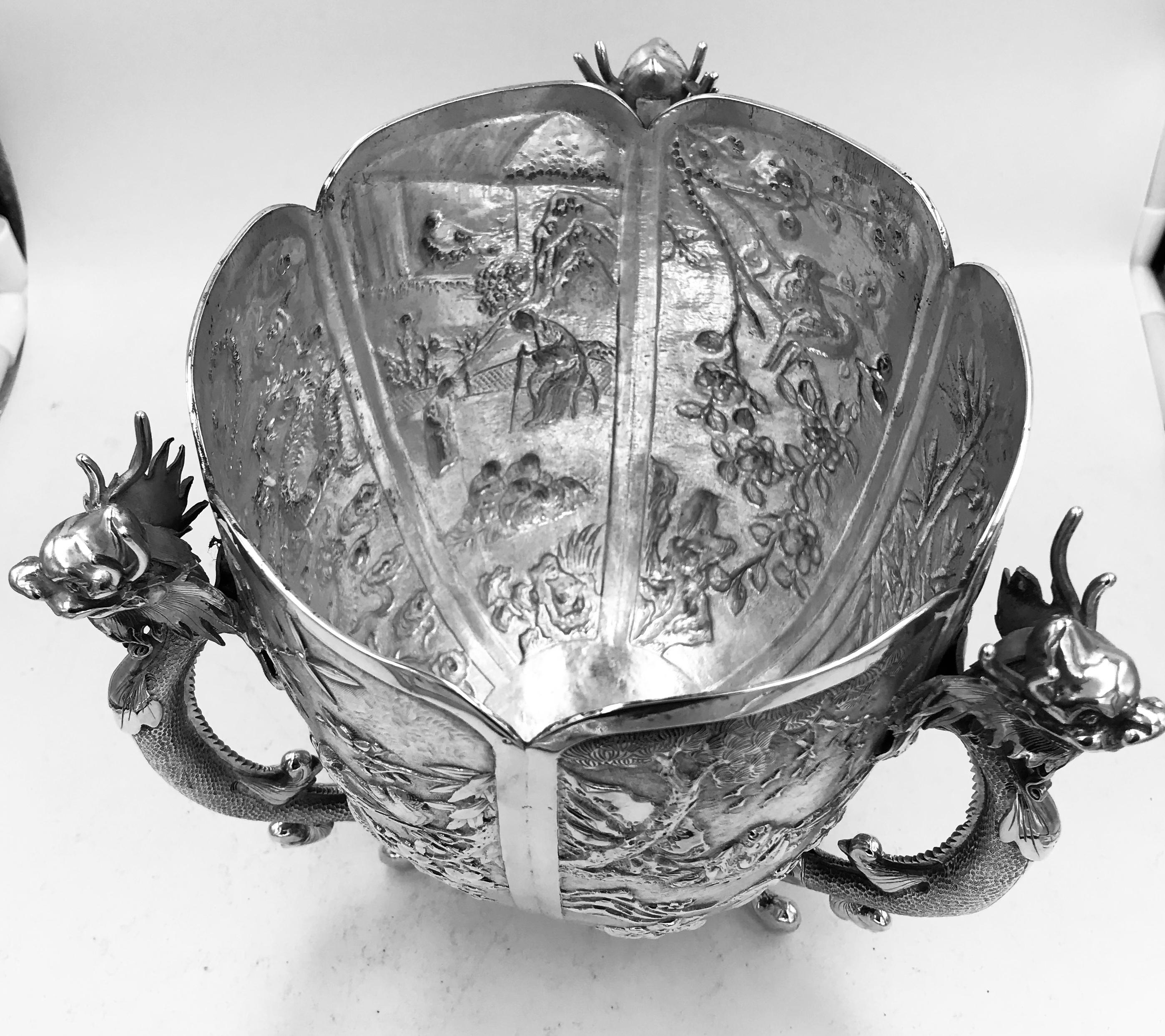 Chinese Export Silver Bowl 8