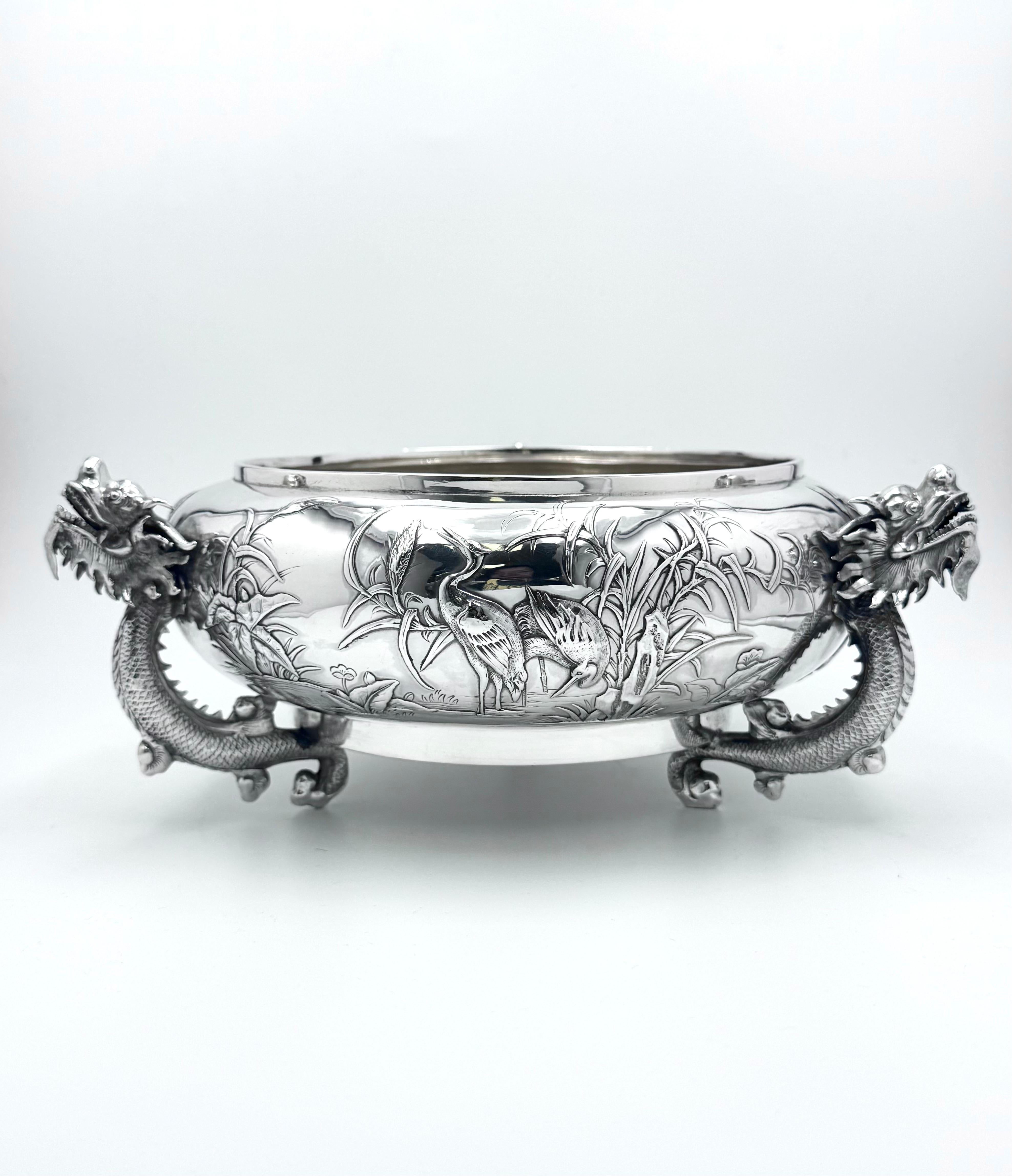 Cuenco chino de plata de exportación Exportación china en venta