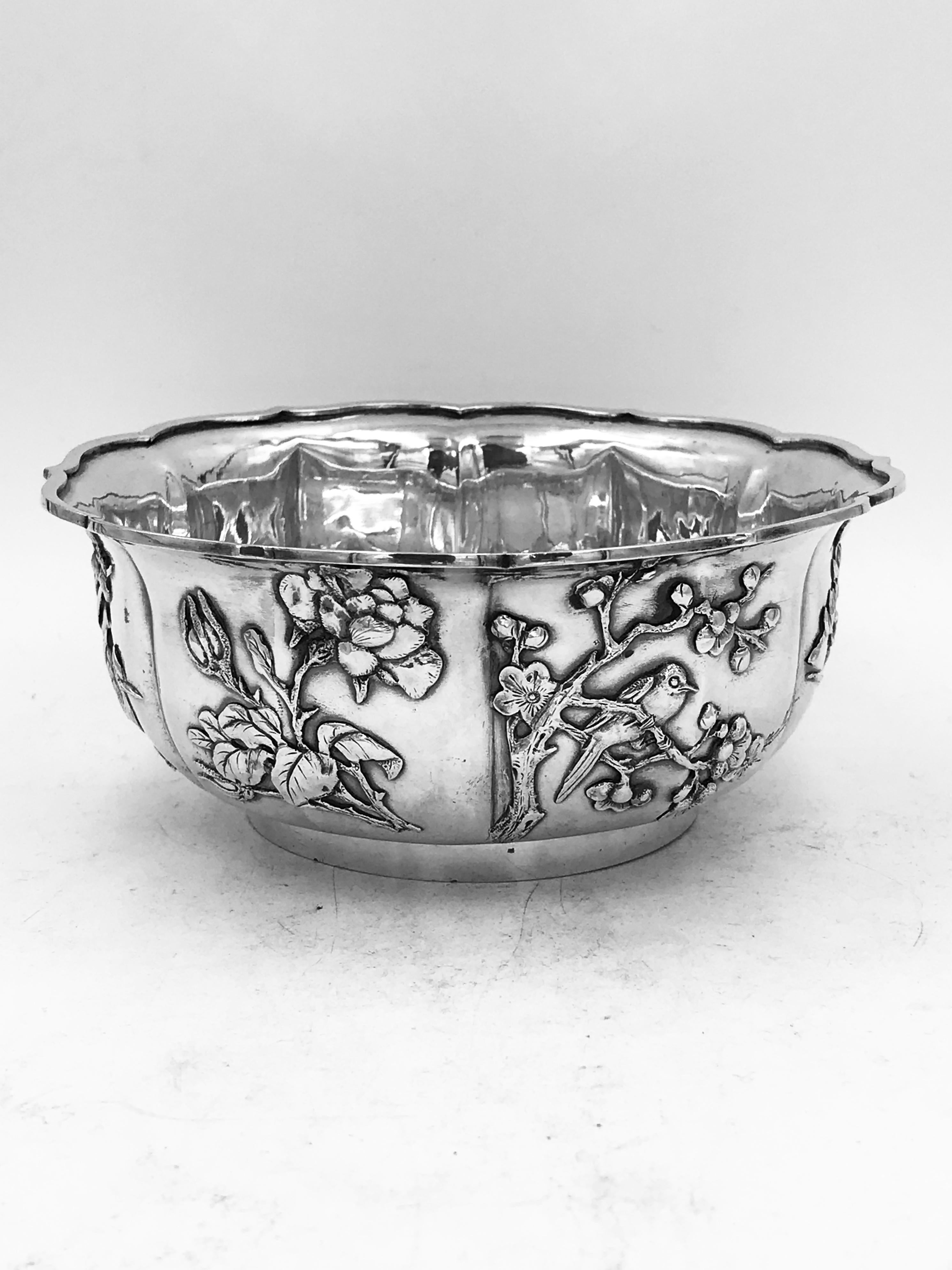 19th Century Chinese Export Silver Bowl For Sale