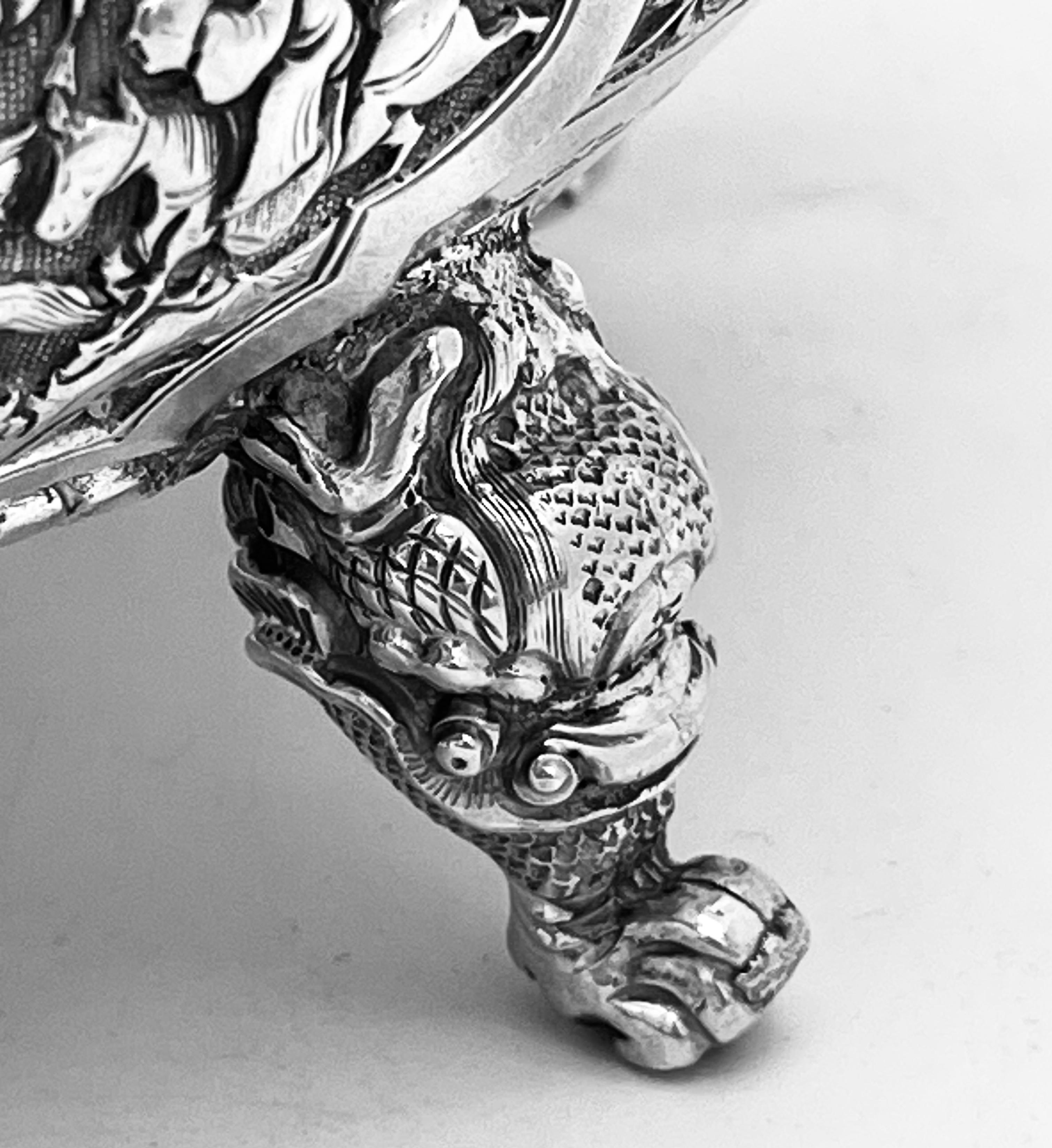 engraved silver bowl dao