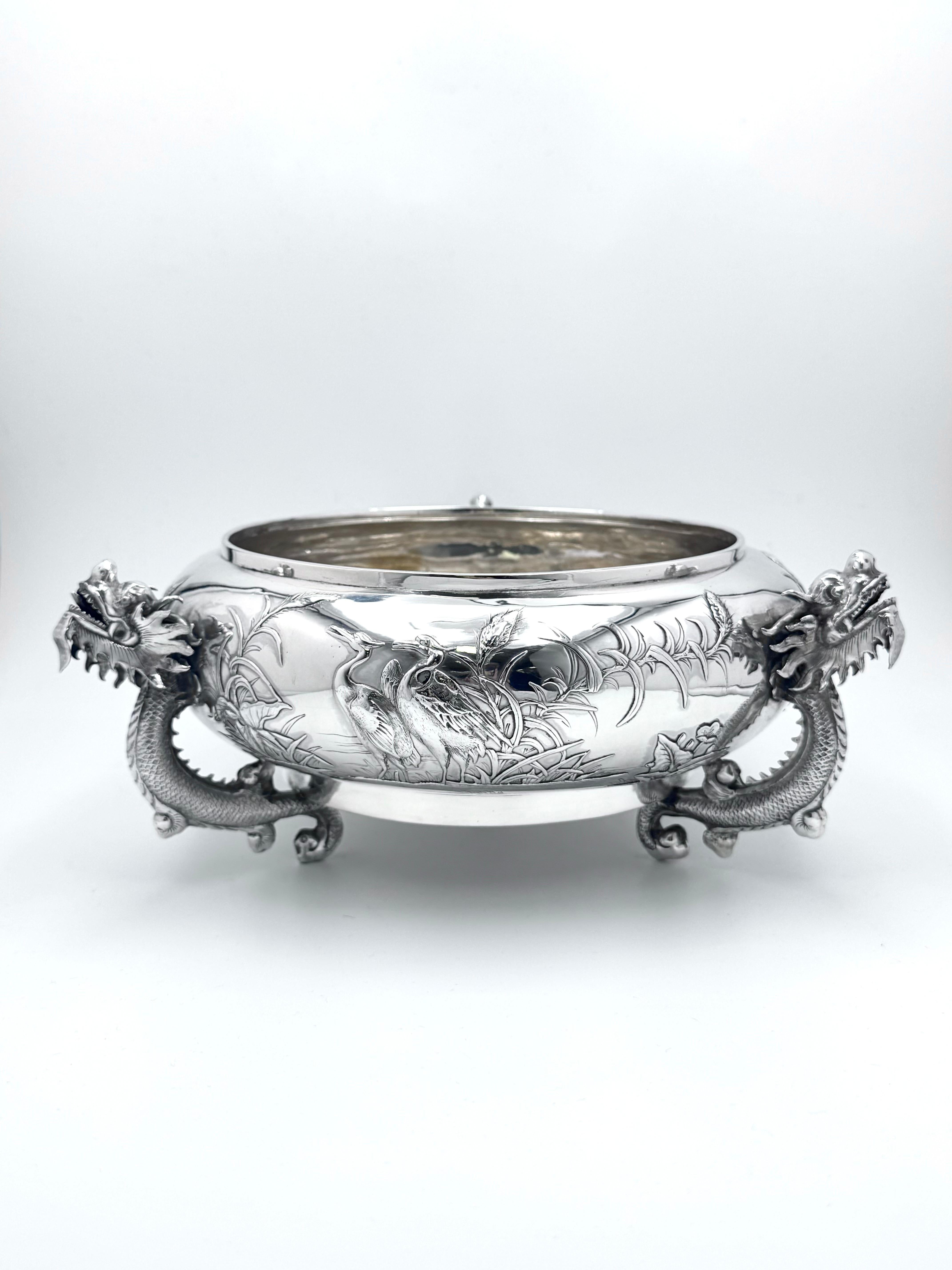 Cuenco chino de plata de exportación en Bueno estado para la venta en London, GB