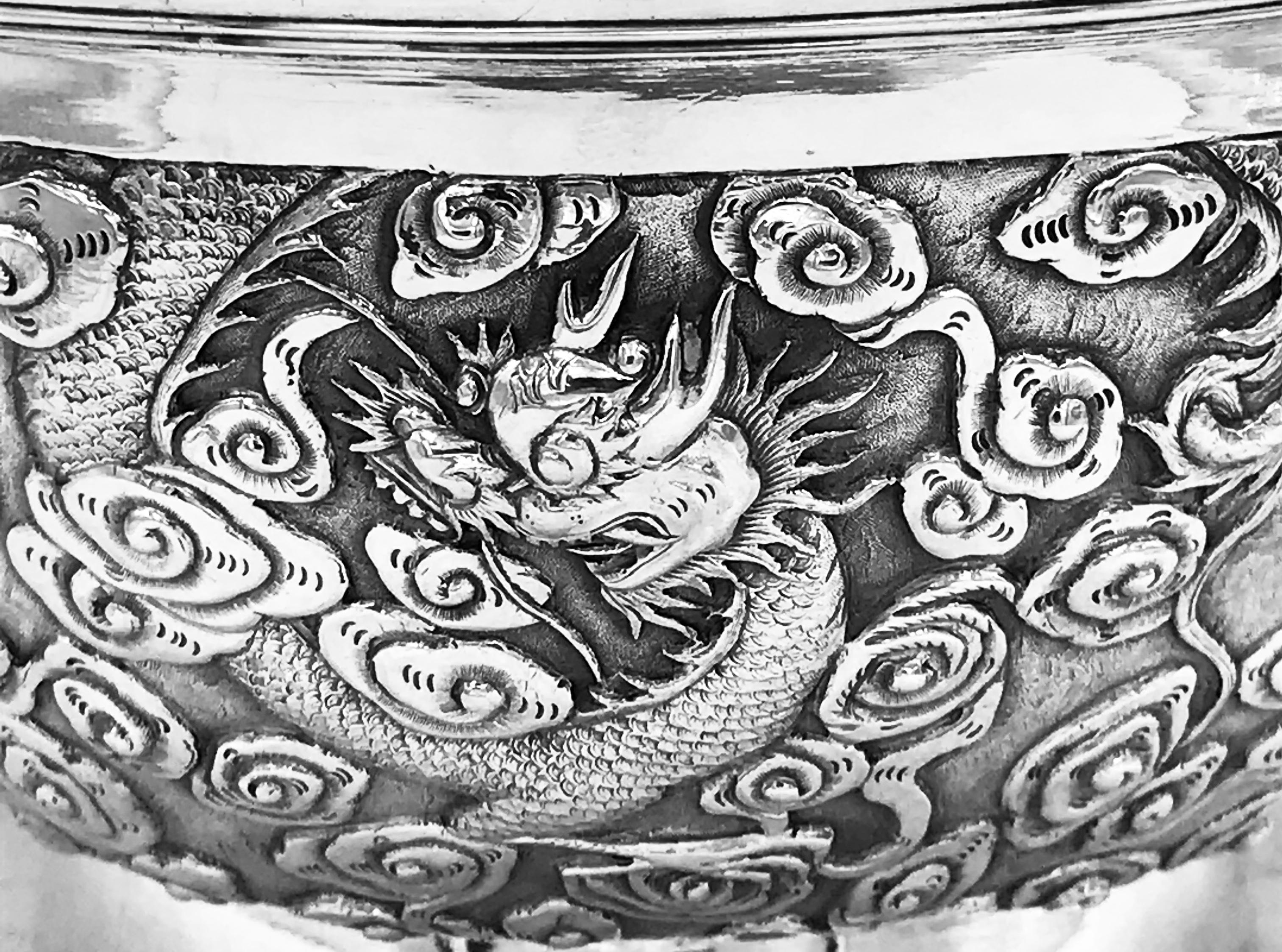 19th Century Chinese Export Silver Bowl For Sale