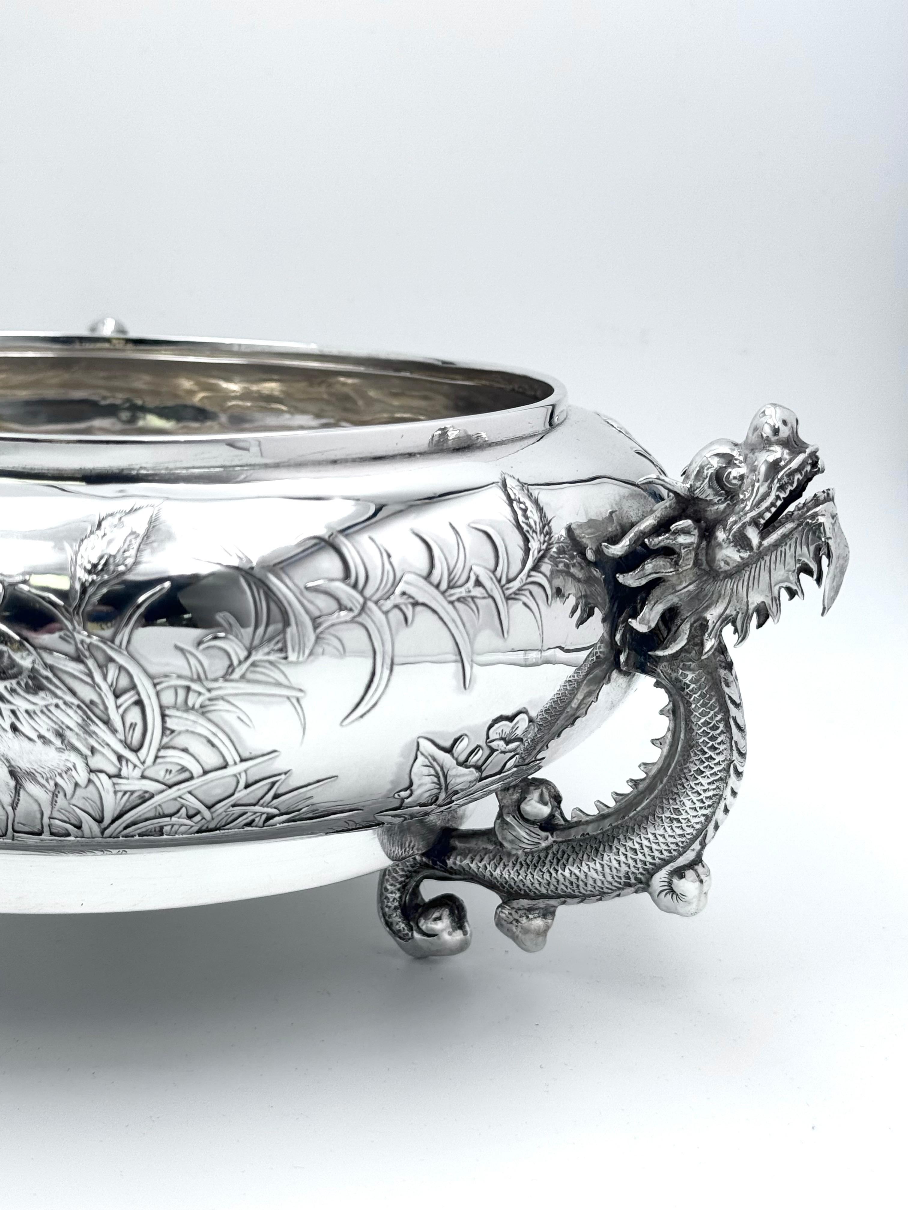Cuenco chino de plata de exportación Silver en venta