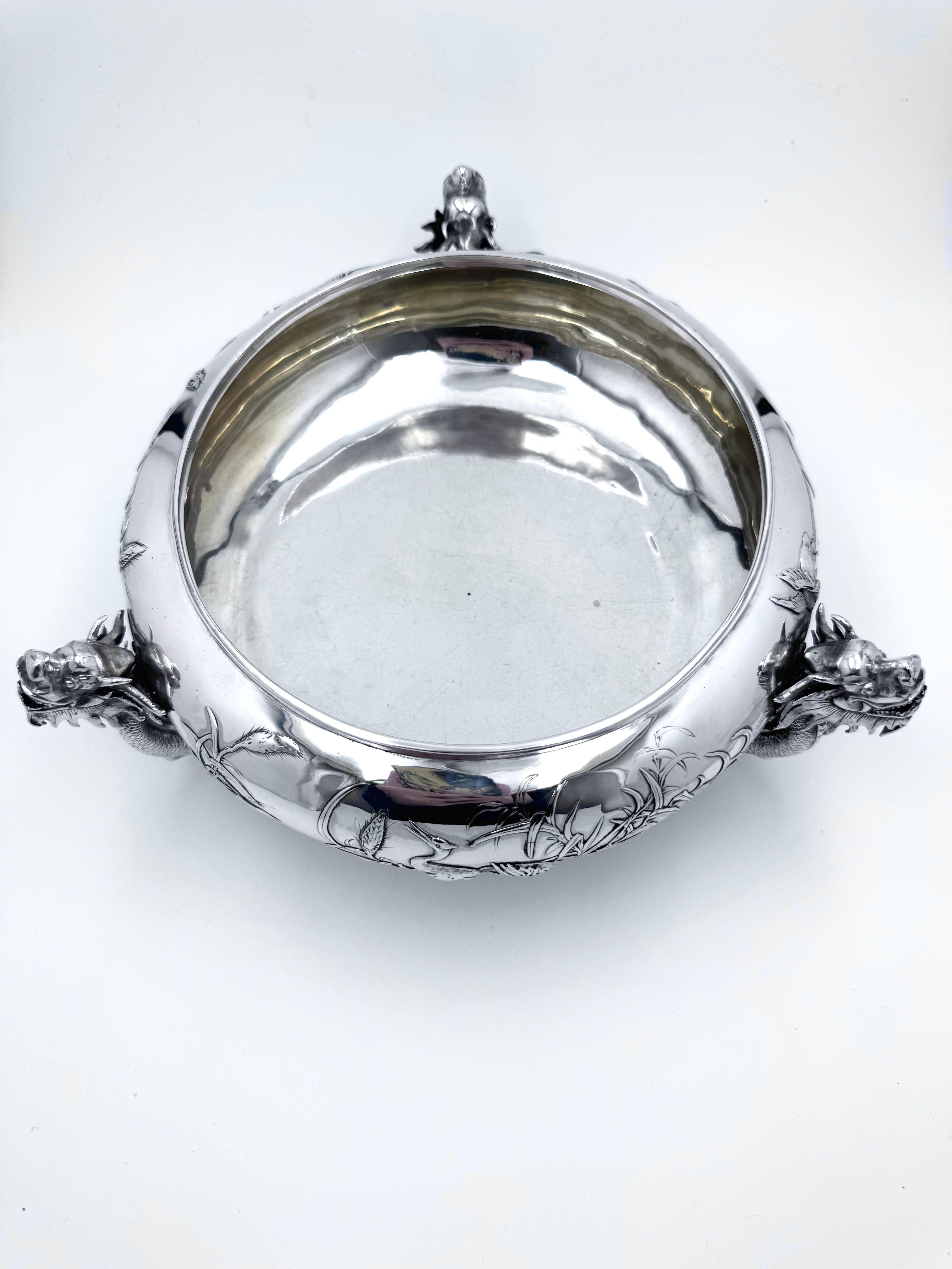 Cuenco chino de plata de exportación en venta 1