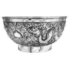 Antique Chinese Export Silver Bowl