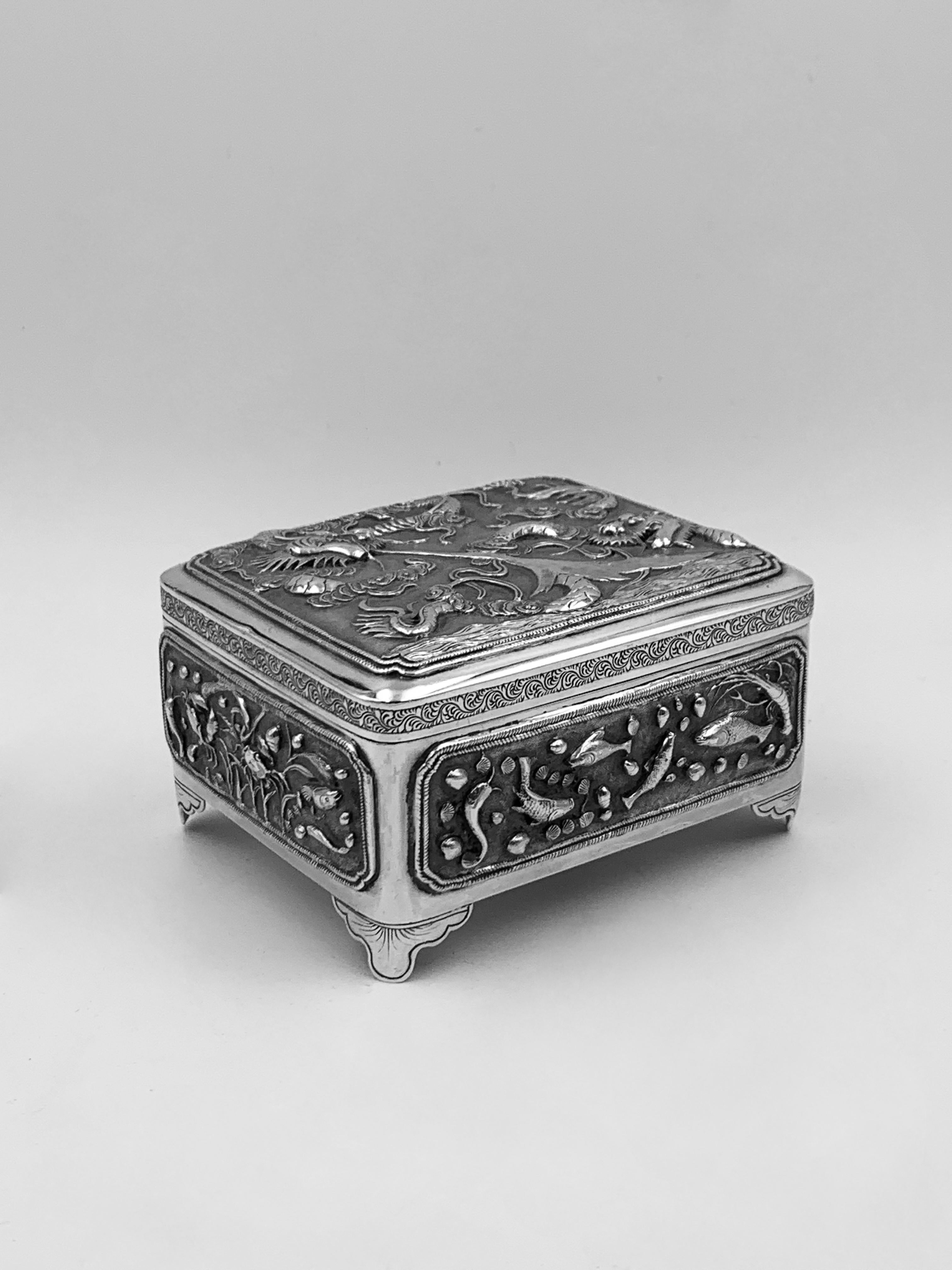 Chinese Export Silver Box In Good Condition For Sale In London, GB
