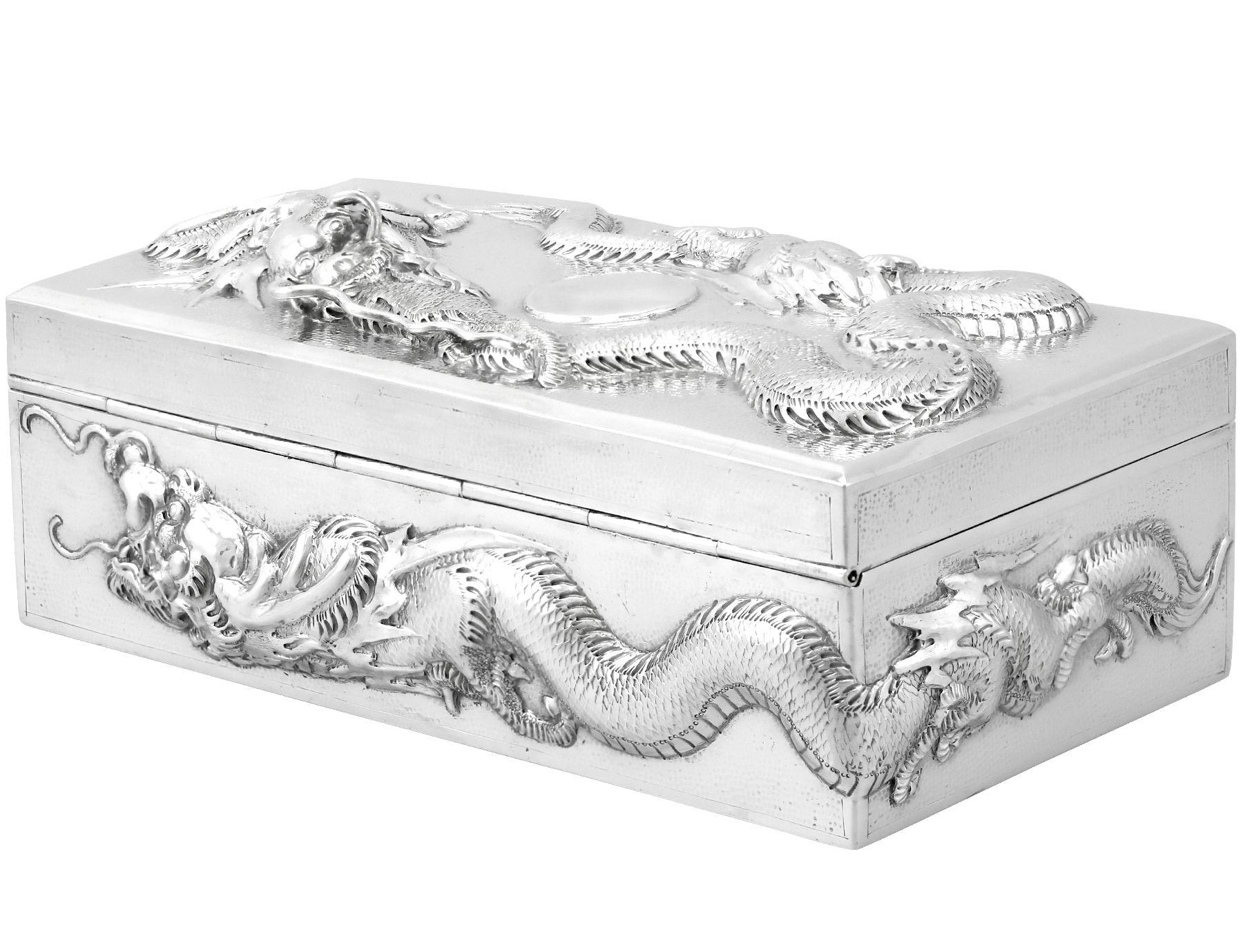 1920s Chinese Export Silver Box In Excellent Condition For Sale In Jesmond, Newcastle Upon Tyne