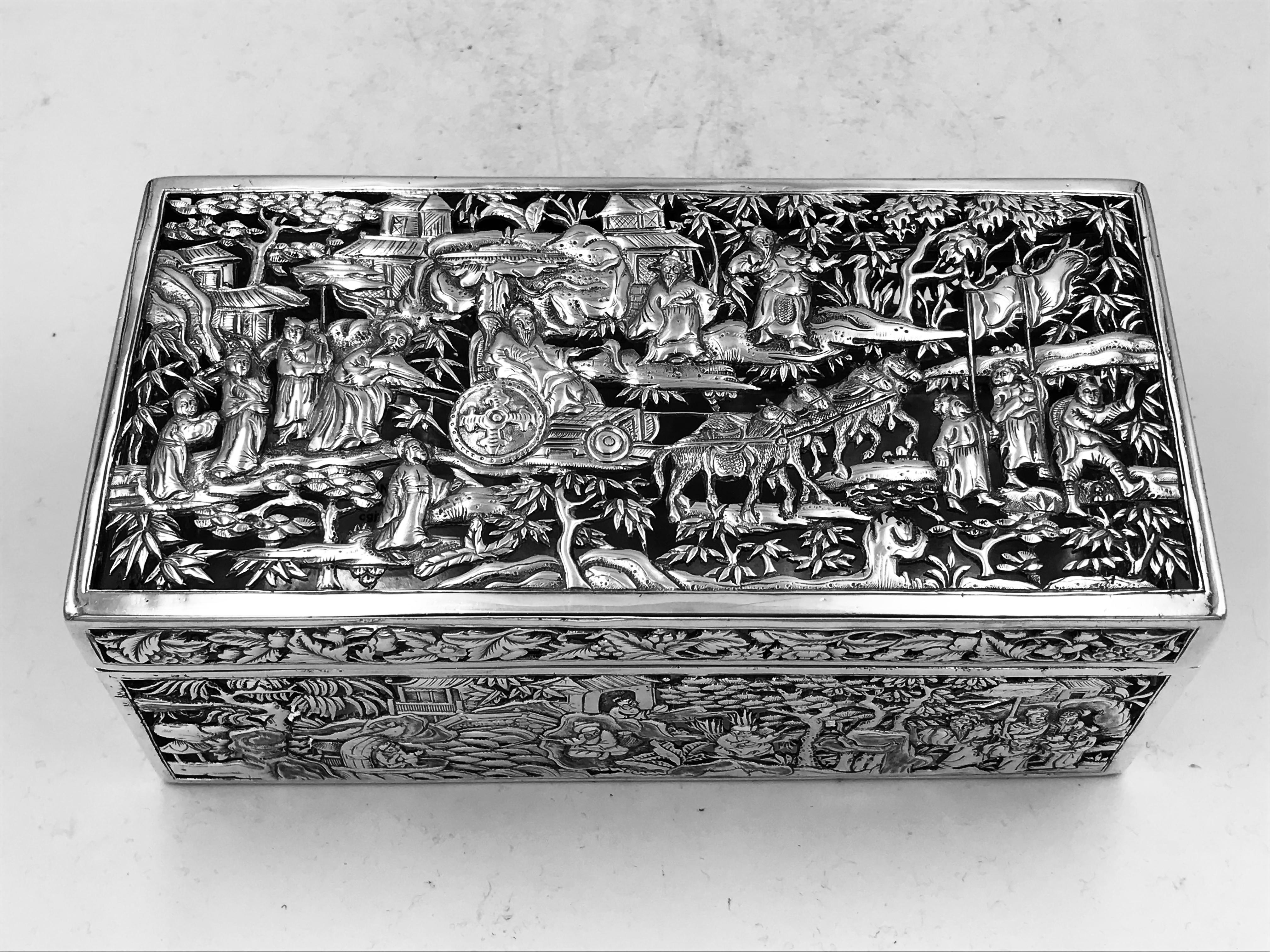 Metalwork Chinese Export Silver Box