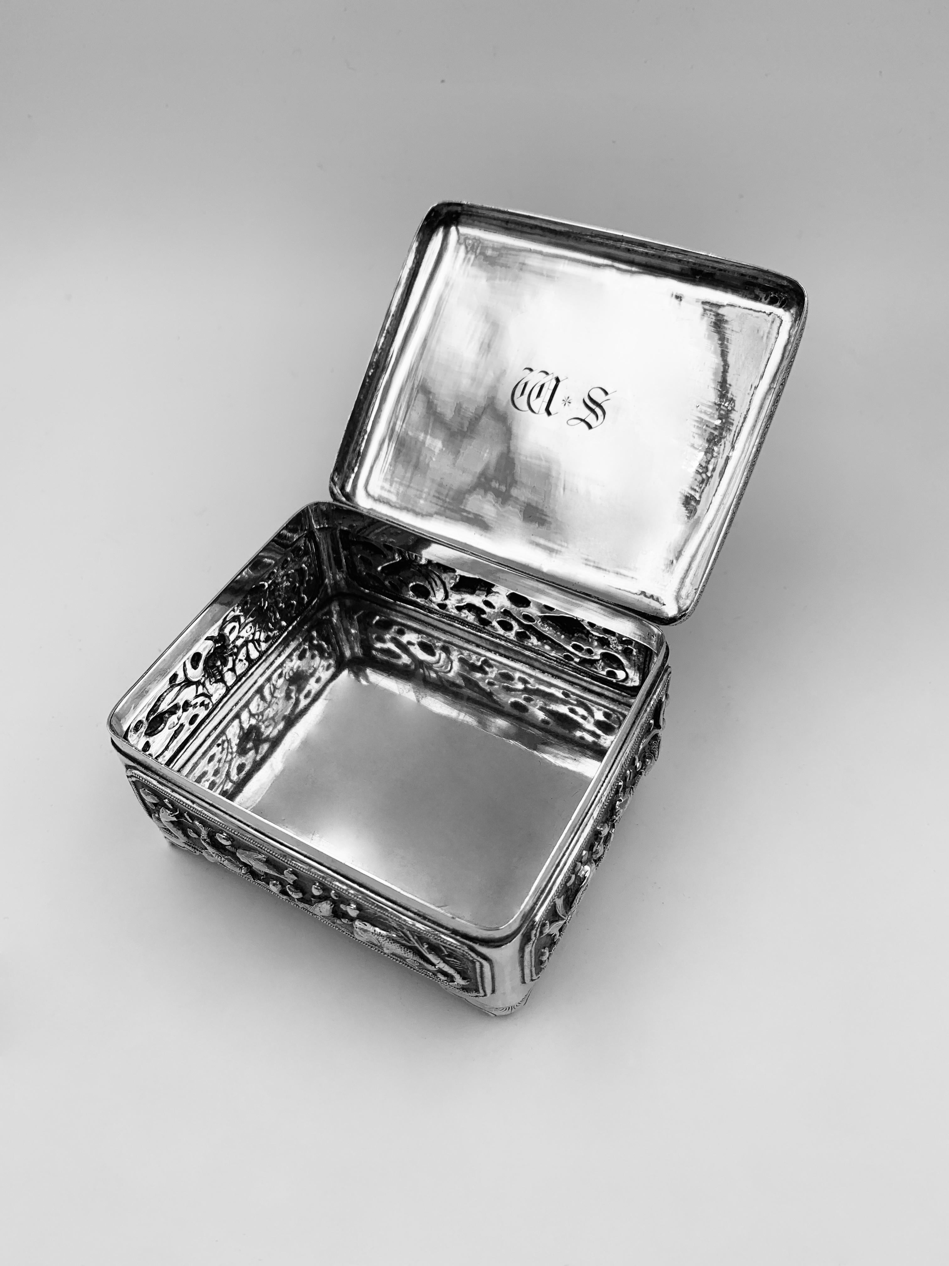 Chinesische Export Silber Box (Spätes 19. Jahrhundert) im Angebot