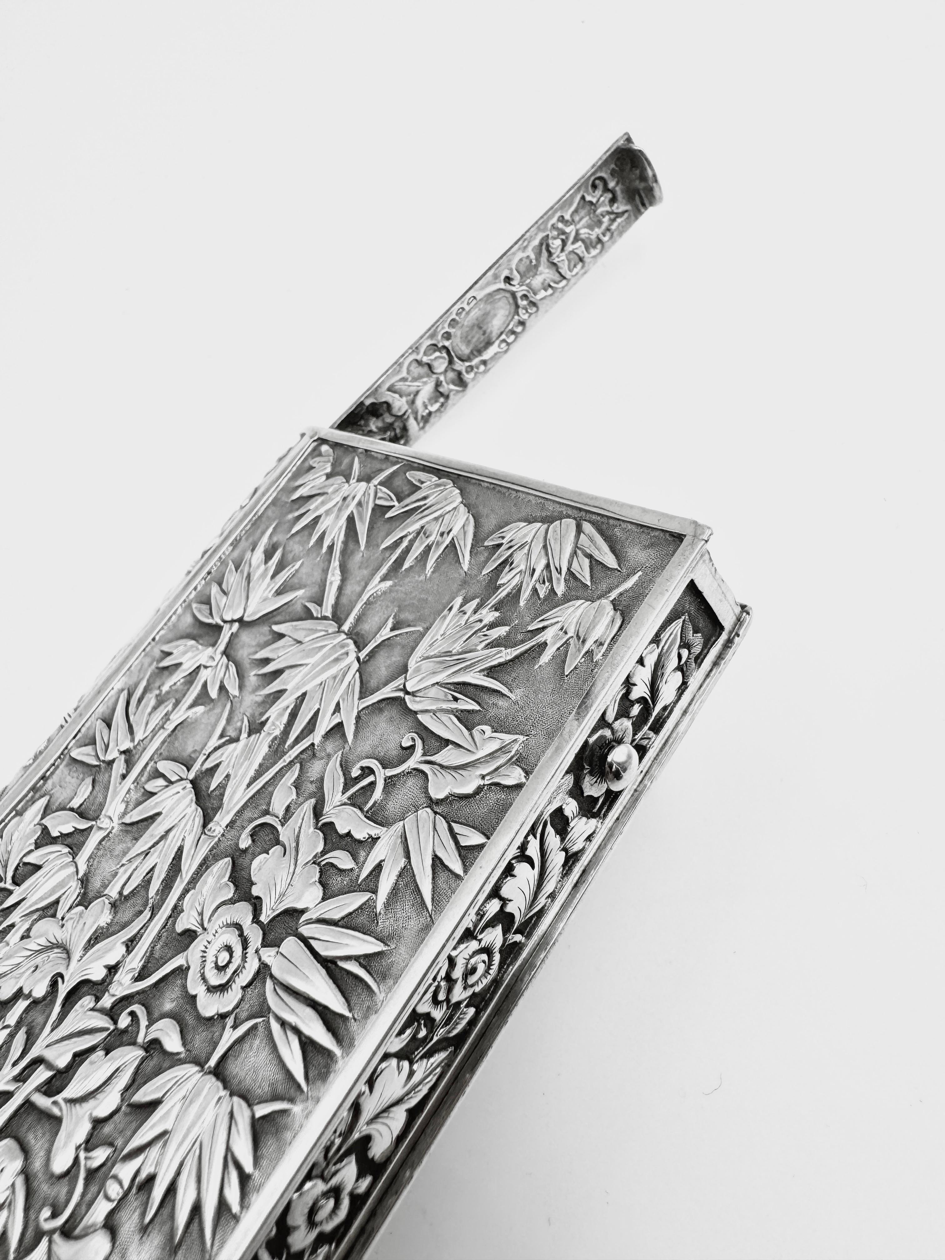 Chinese Export Silver Card Case en venta 4