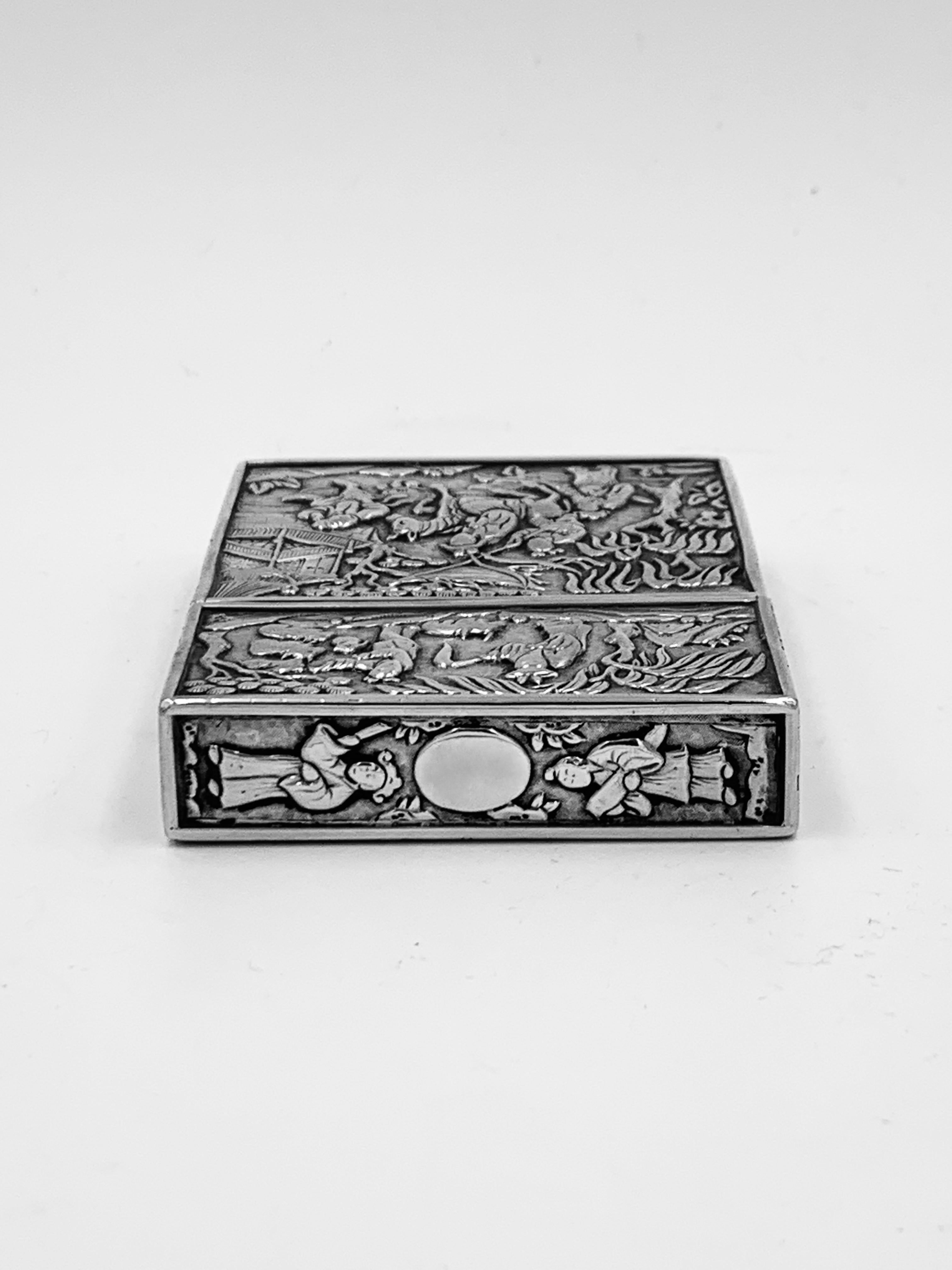 Chinese Export Silver Card Case In Good Condition For Sale In London, GB