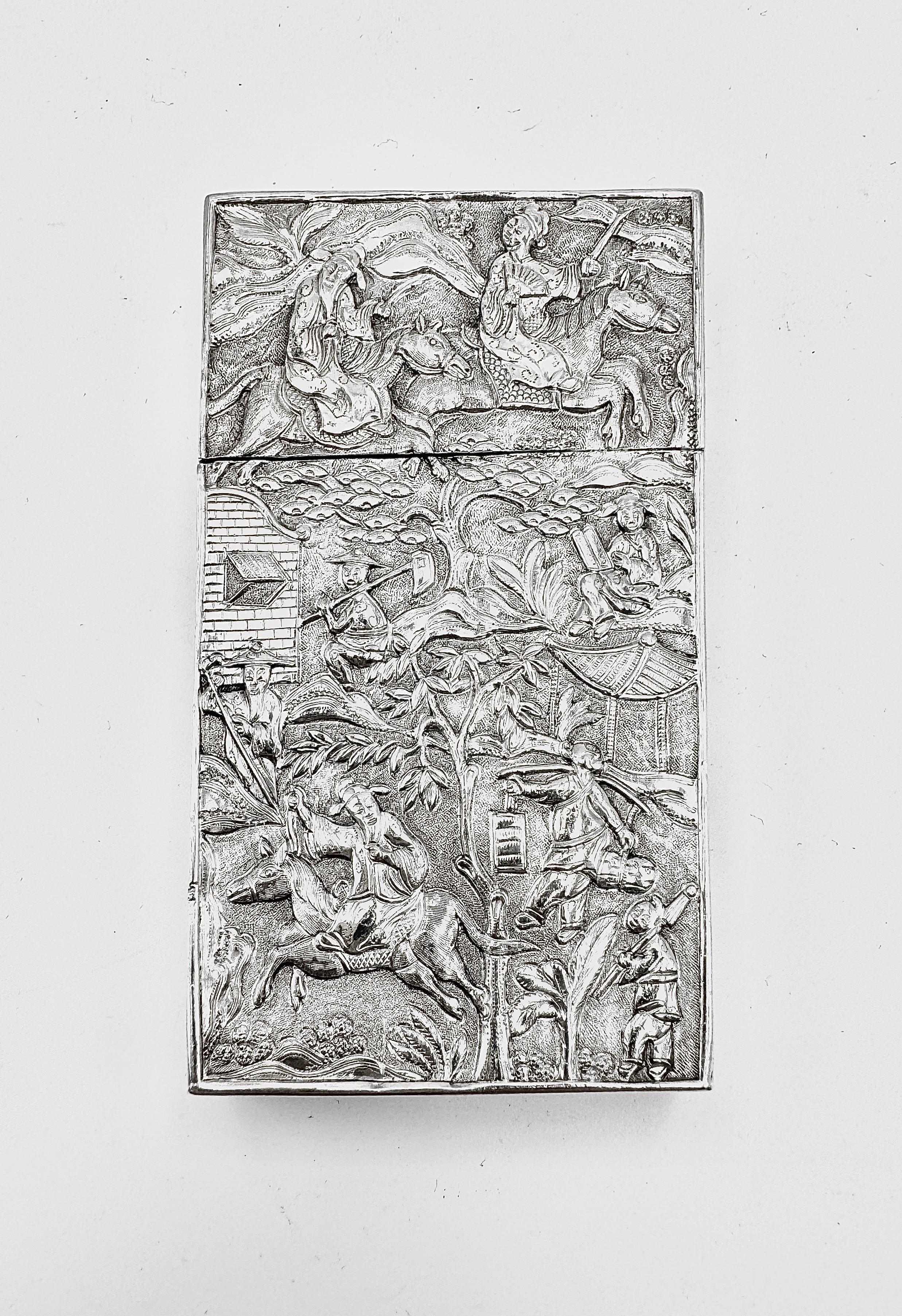Chinese Export Silver Card Case Exportación china en venta