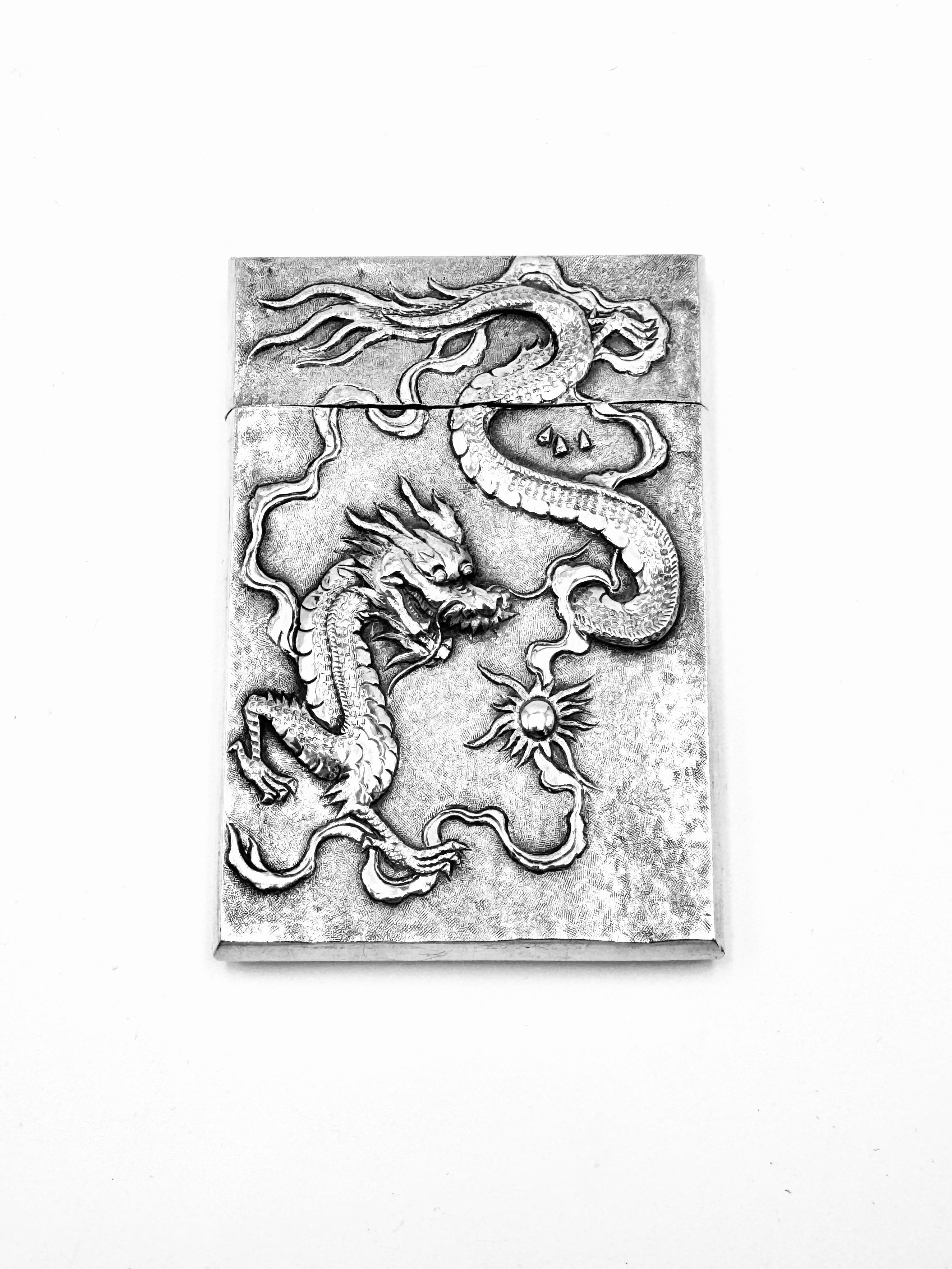 Chinese Export Silver Card Case (Chinesischer Export) im Angebot