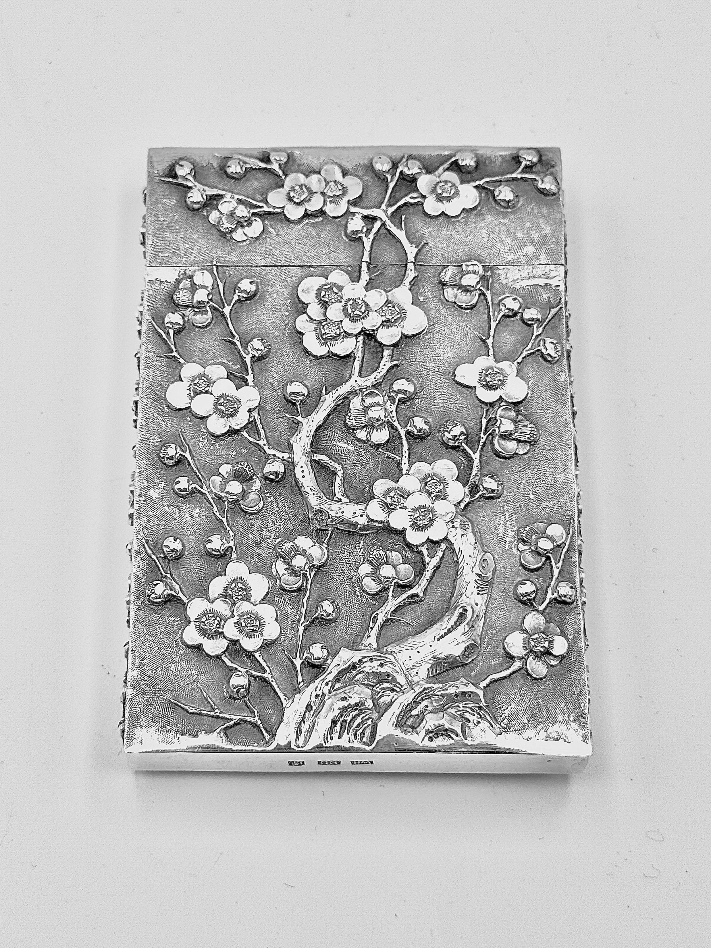 Chinese Export Silver Card Case (Chinesischer Export) im Angebot