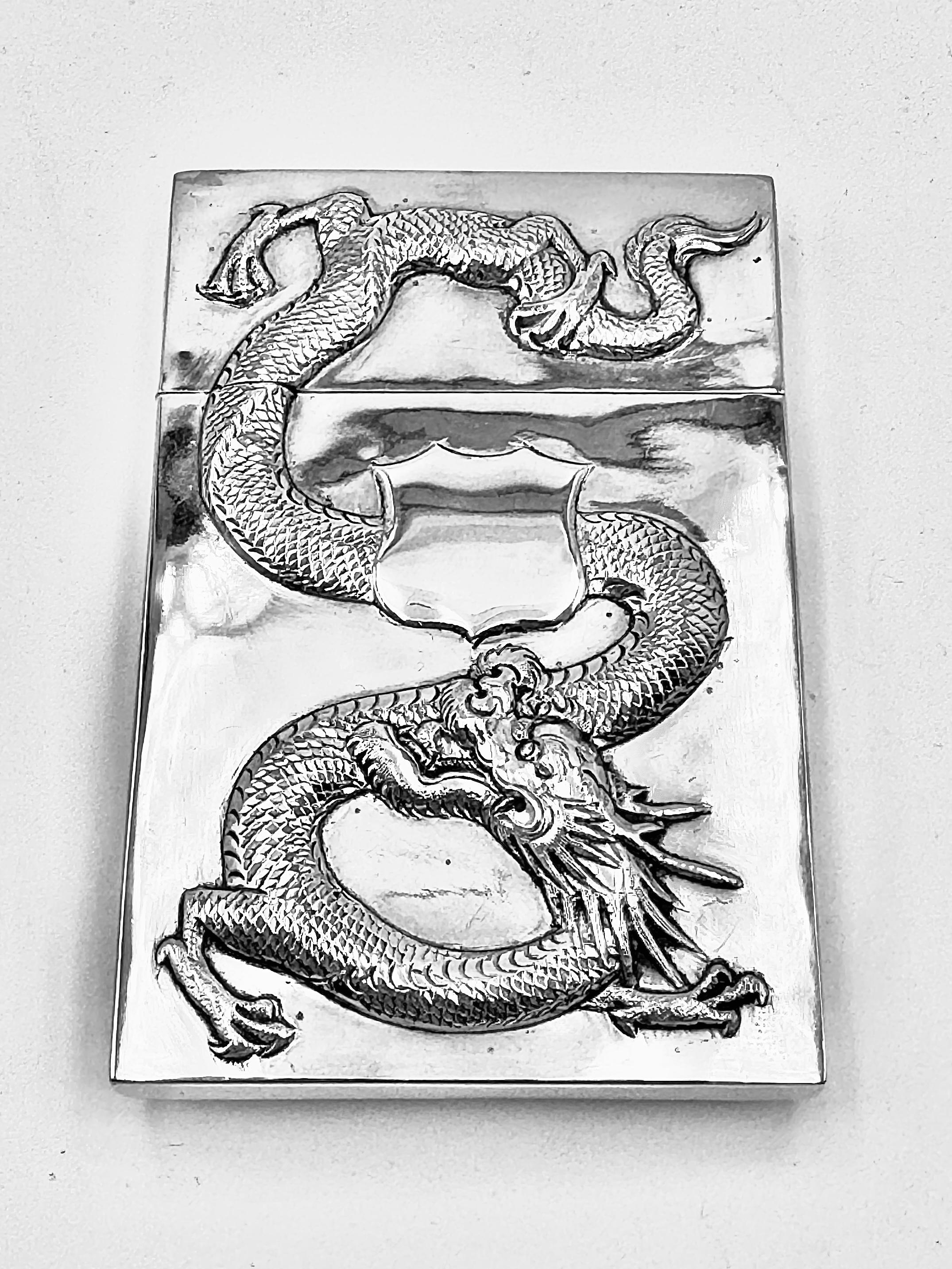 Chinese Export Silver Card Case In Good Condition For Sale In London, GB