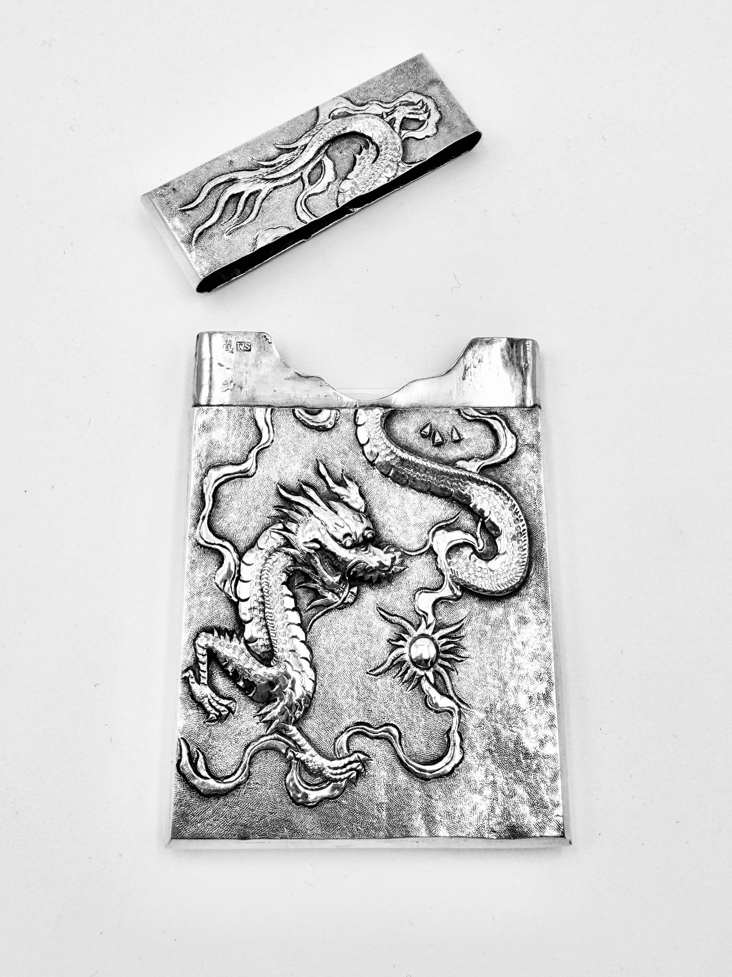 Chinese Export Silver Card Case (Chinesisch) im Angebot