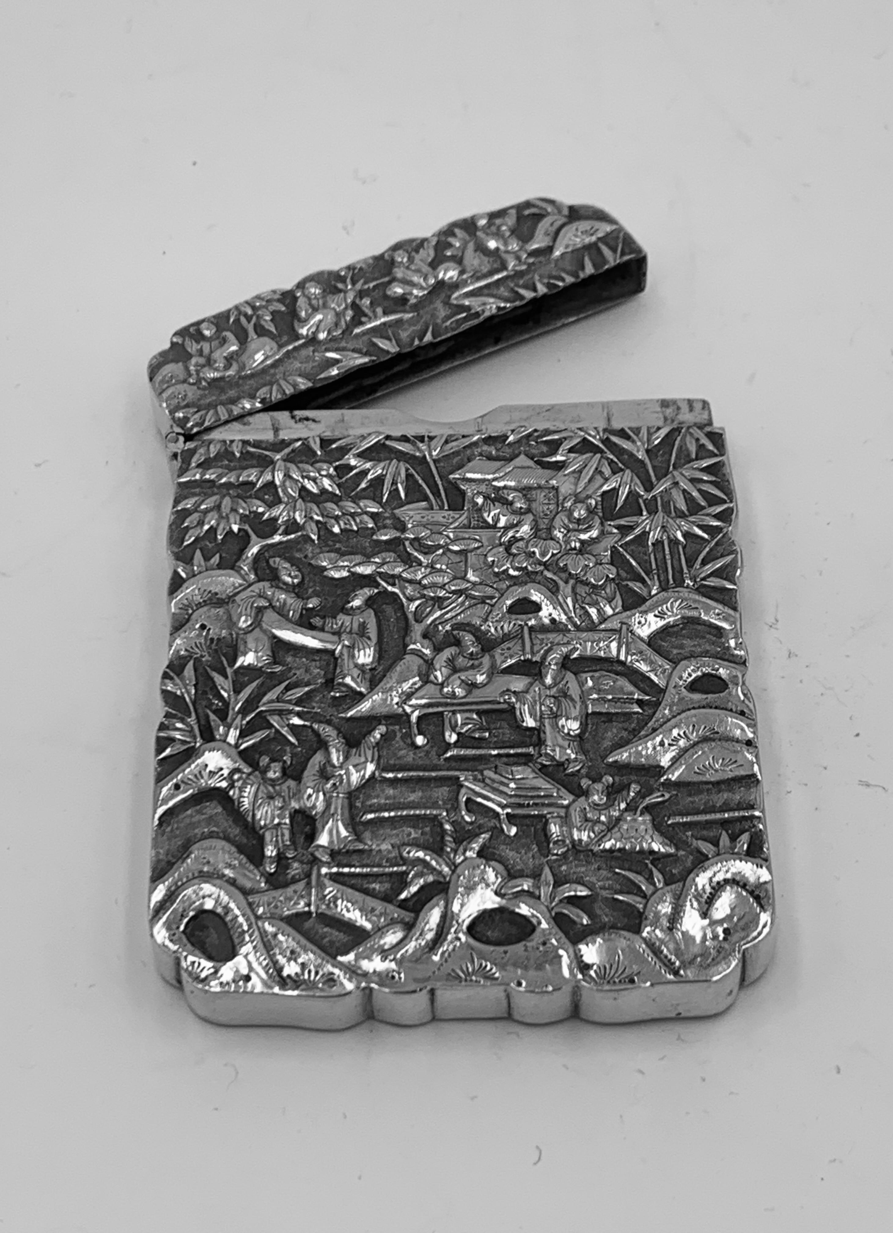 Chinese Export Silver Card Case For Sale 1