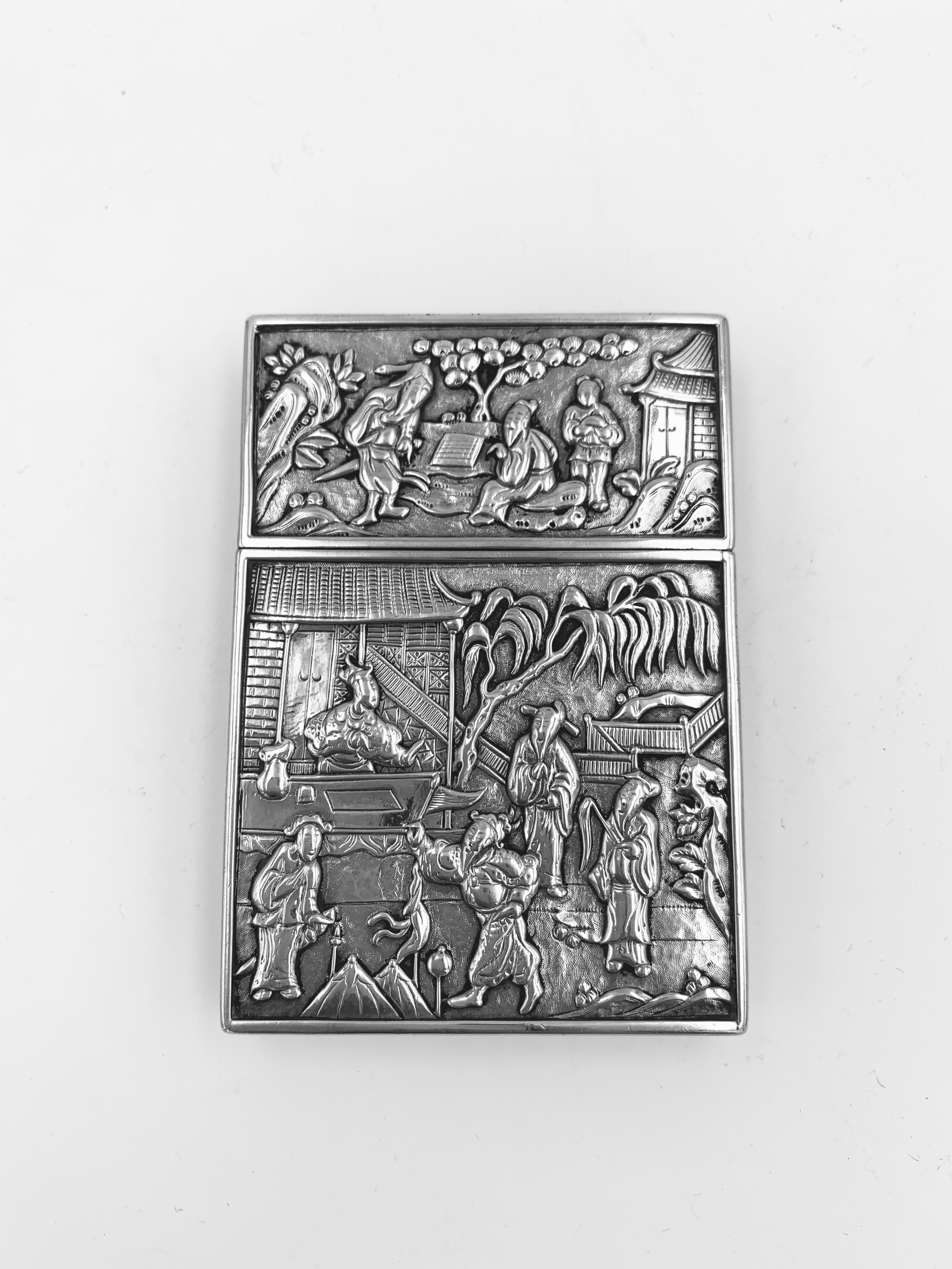 Chinese Export Silver Card Case For Sale 3