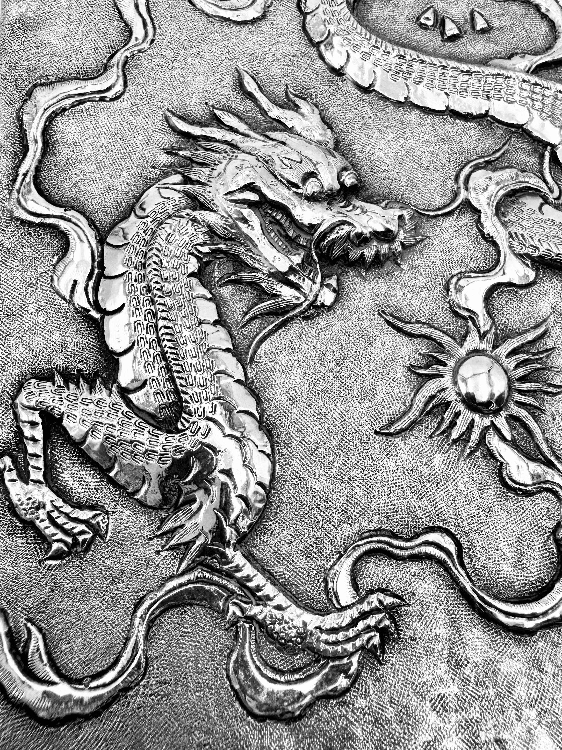 Chinese Export Silver Card Case (Silber) im Angebot