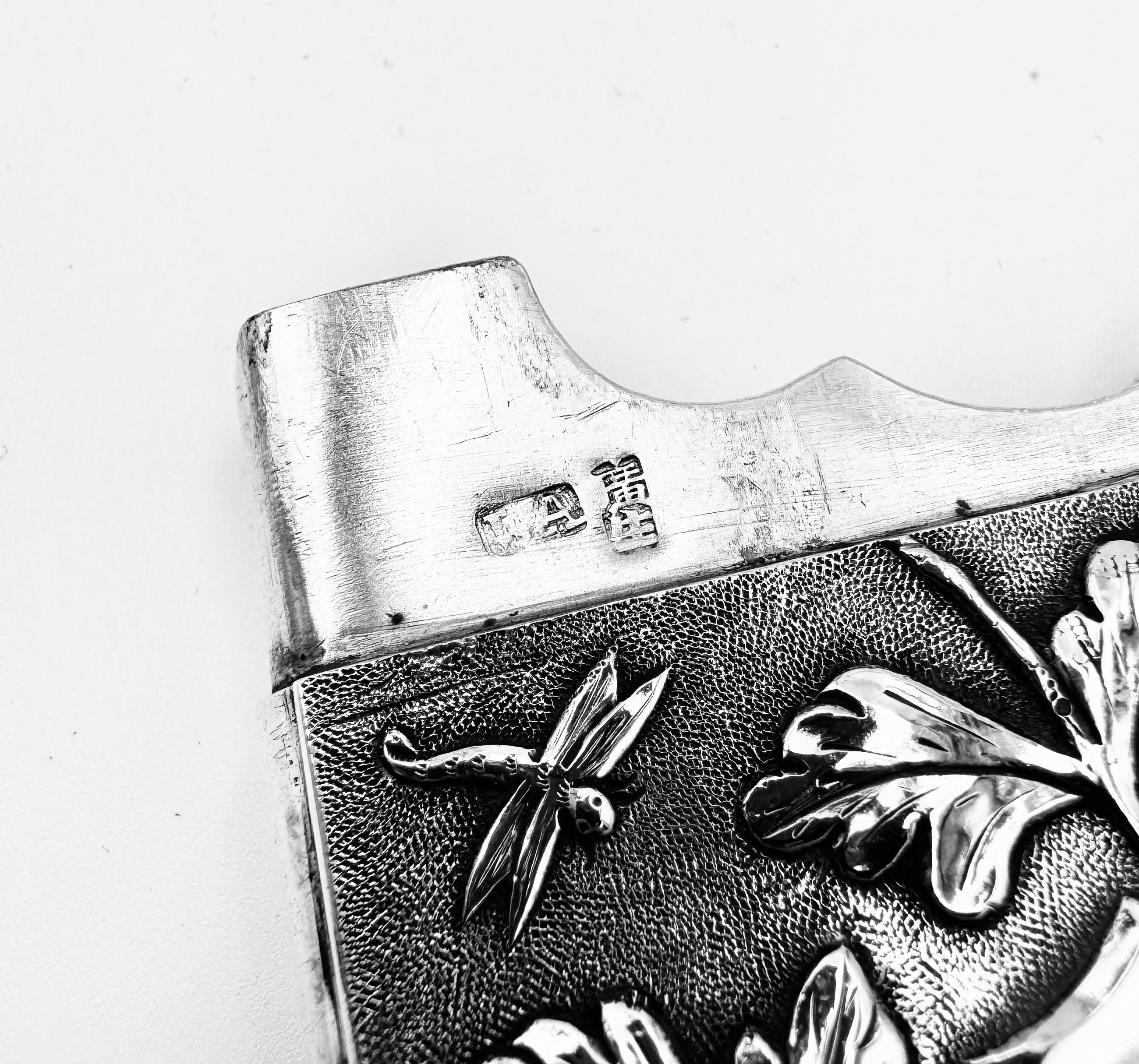 Chinese Export Silver Card Case en venta 2