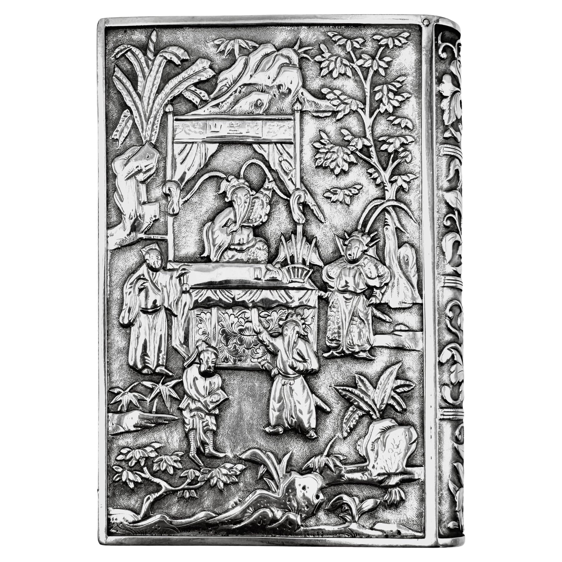 Chinese Export Silver Card Case