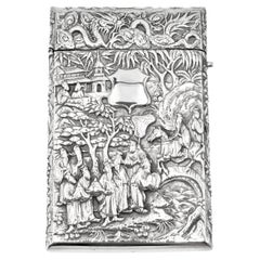 Chinese Export Silver Card Case