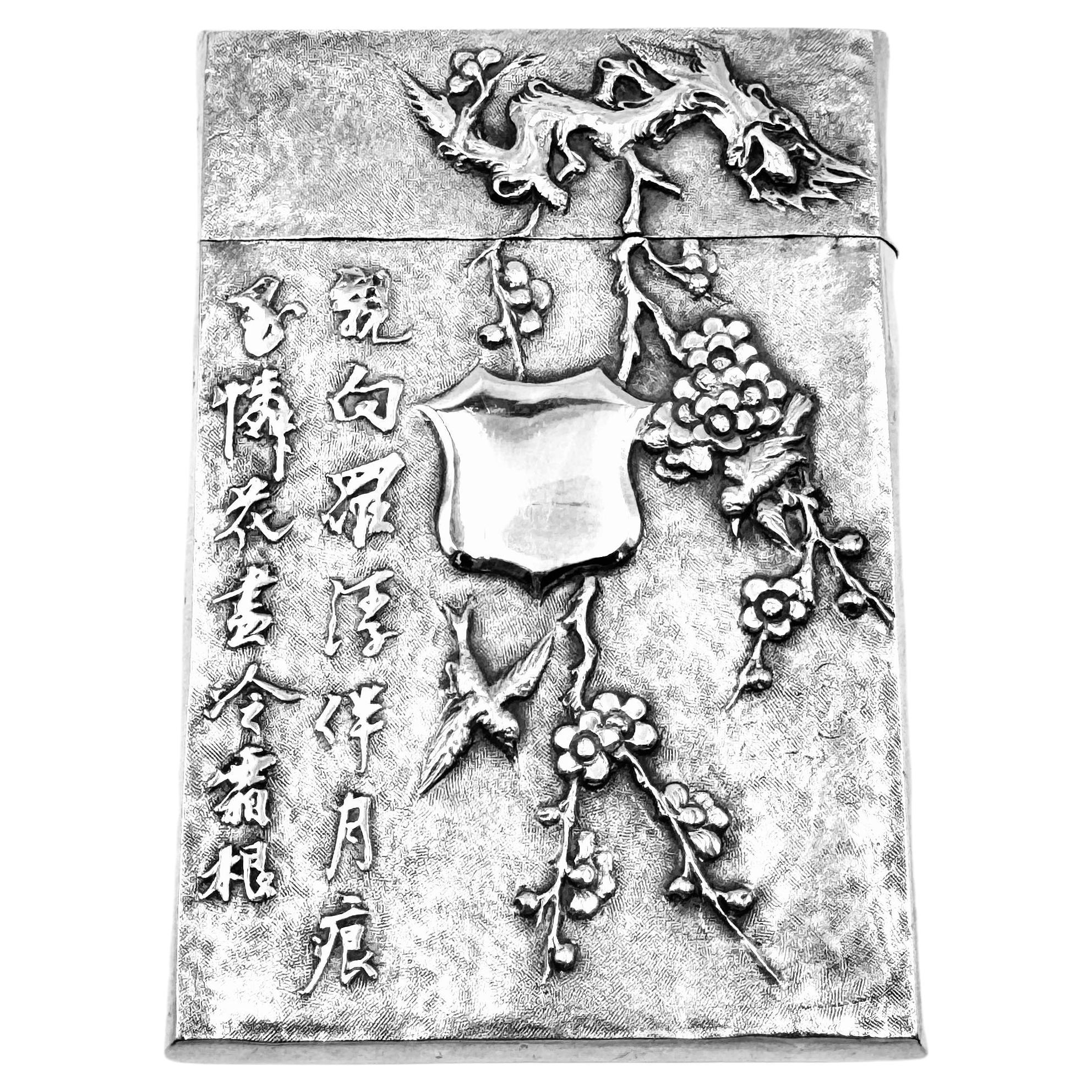 Chinese Export Silver Card Case