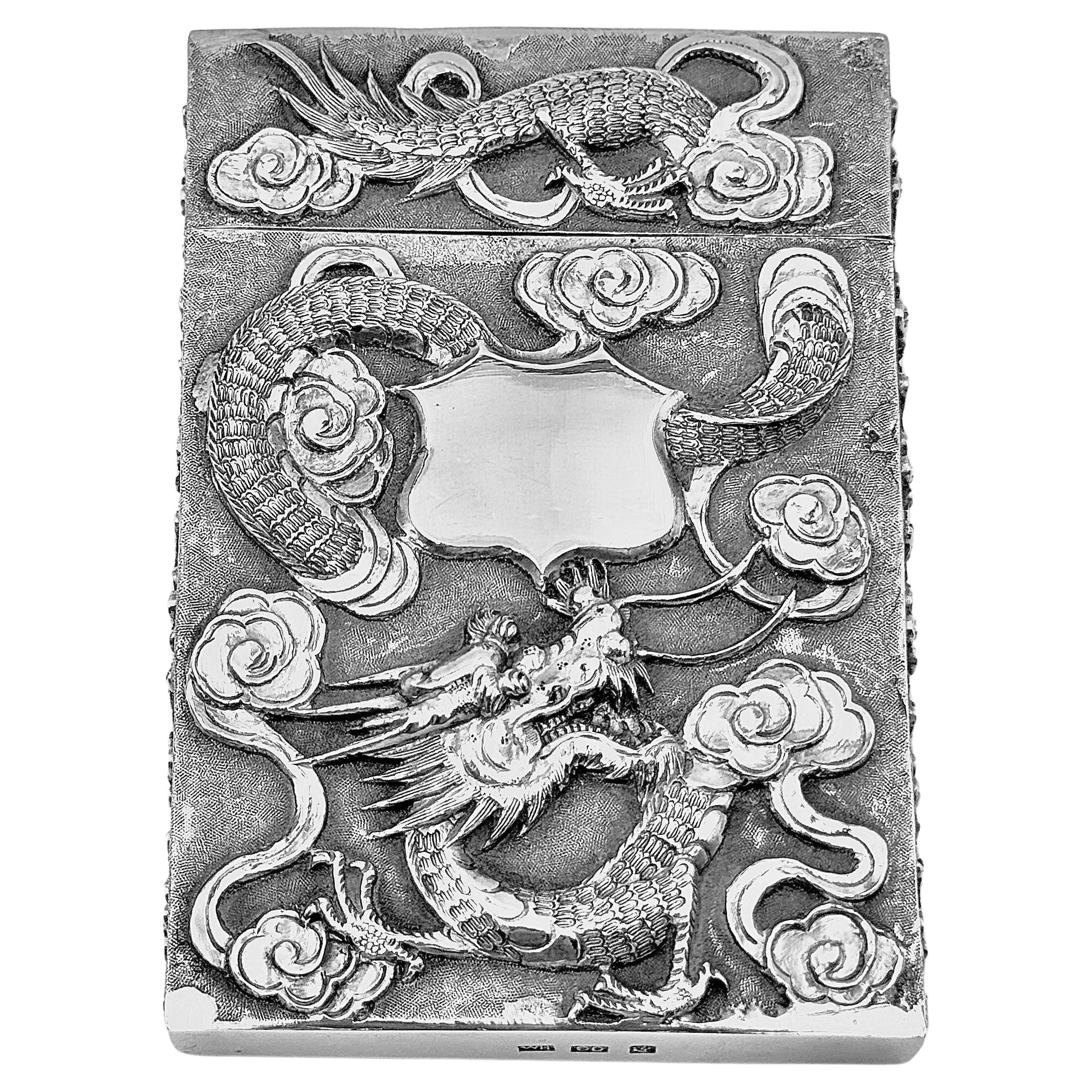 Chinese Export Silver Card Case im Angebot