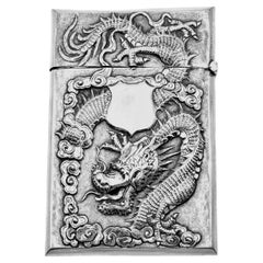 Antique Chinese Export Silver Card Case