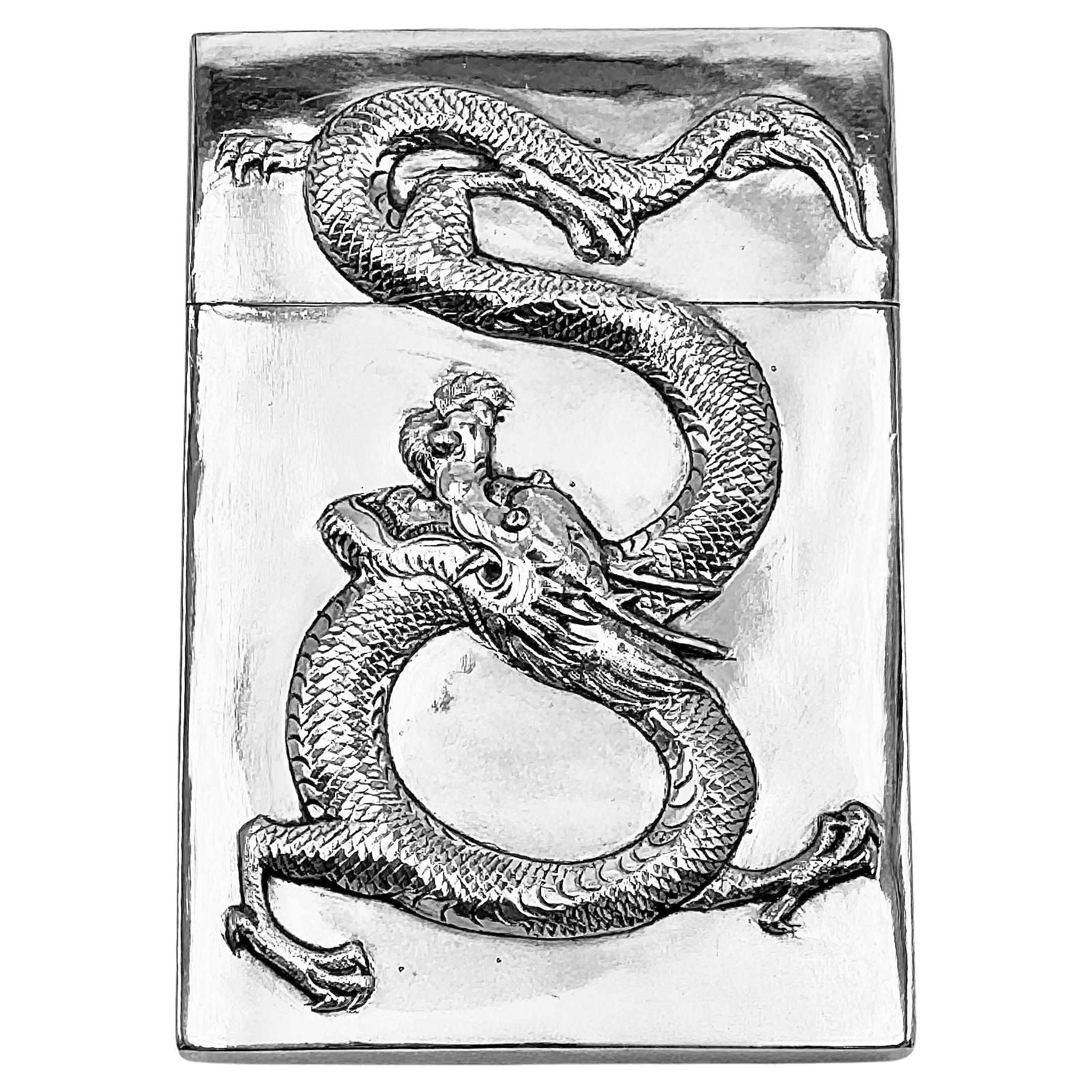 Chinese Export Silver Card Case