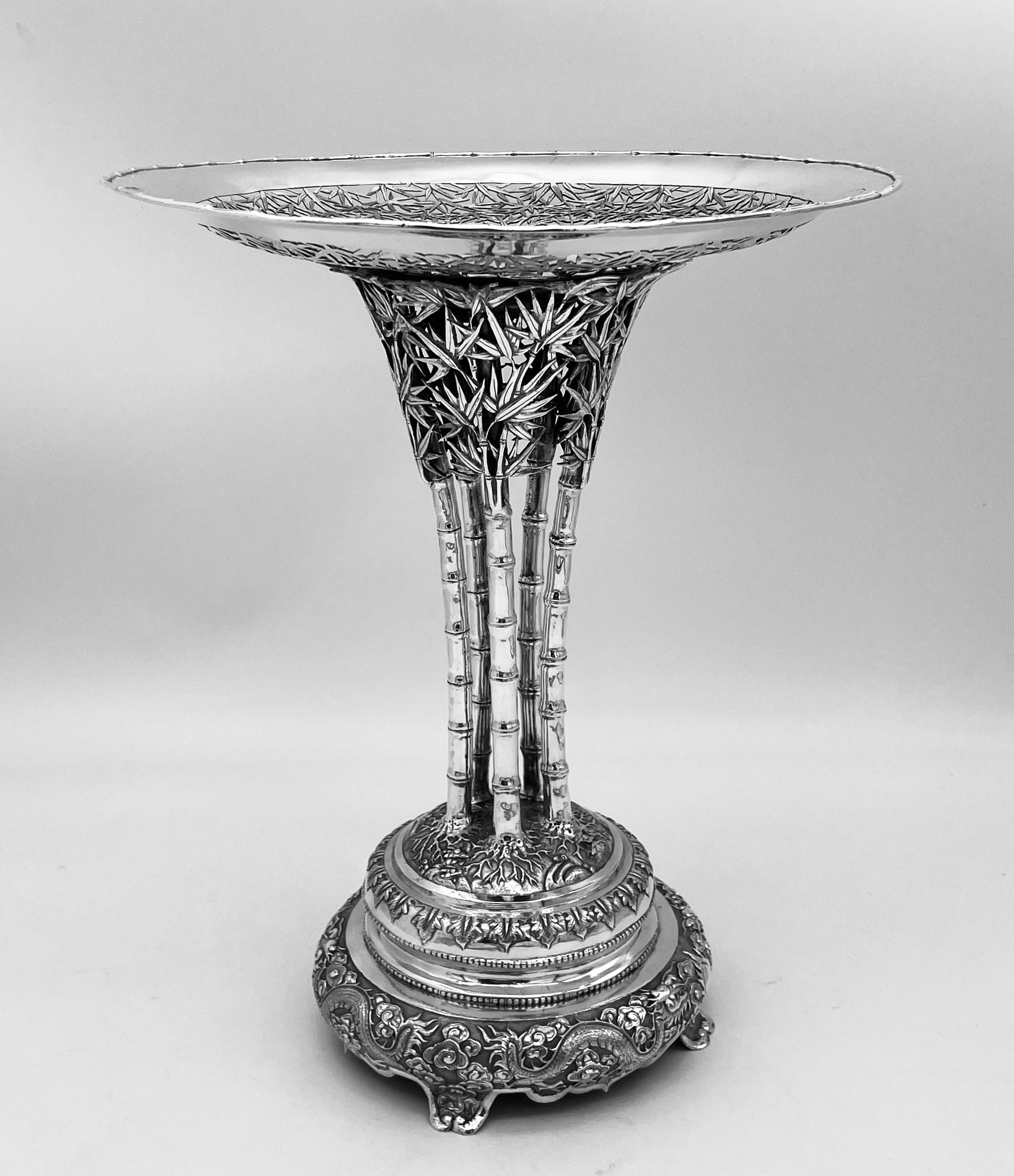 19th Century Chinese Export Silver Centrepiece For Sale