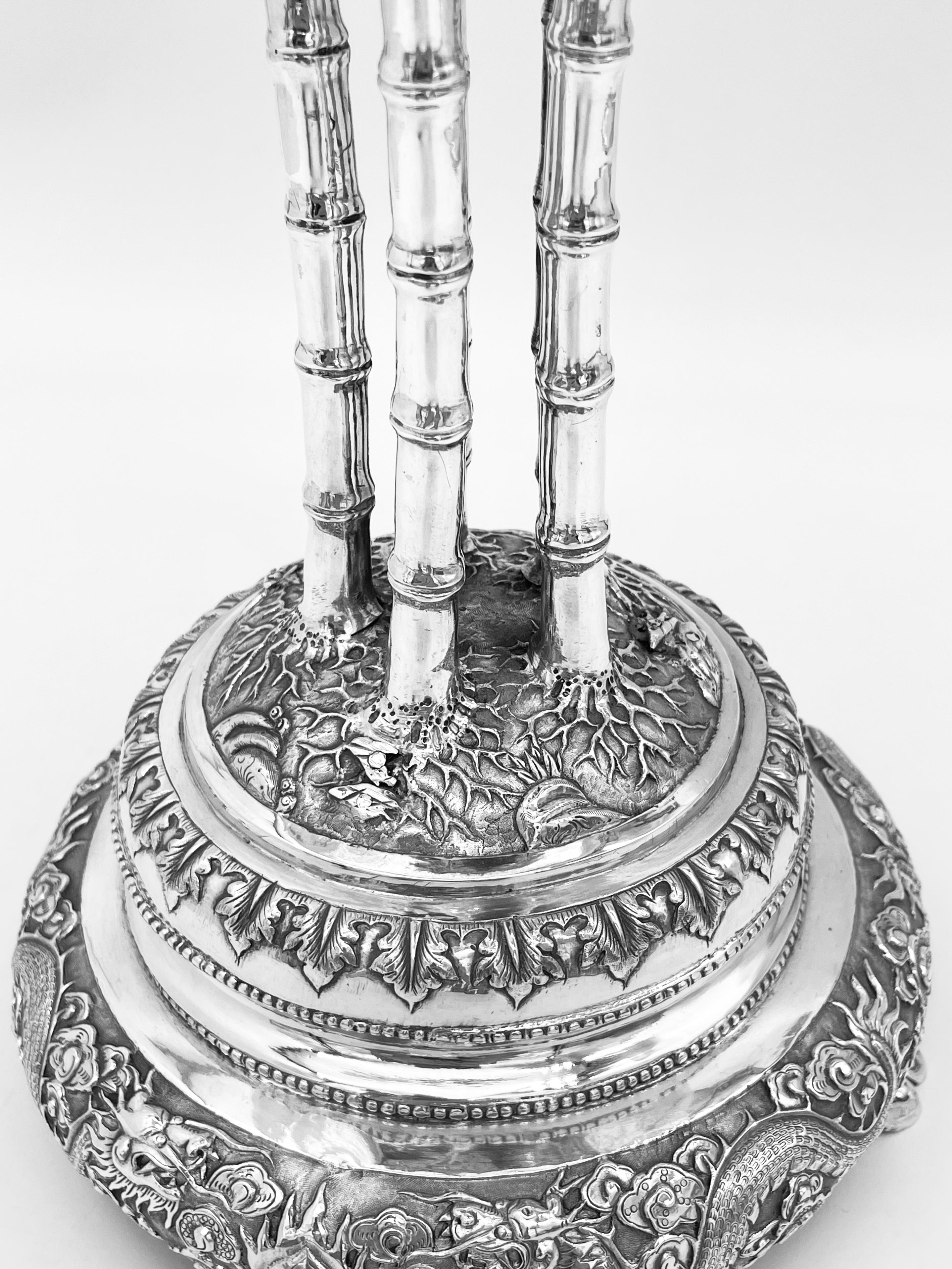 Chinese Export Silver Centrepiece For Sale 5