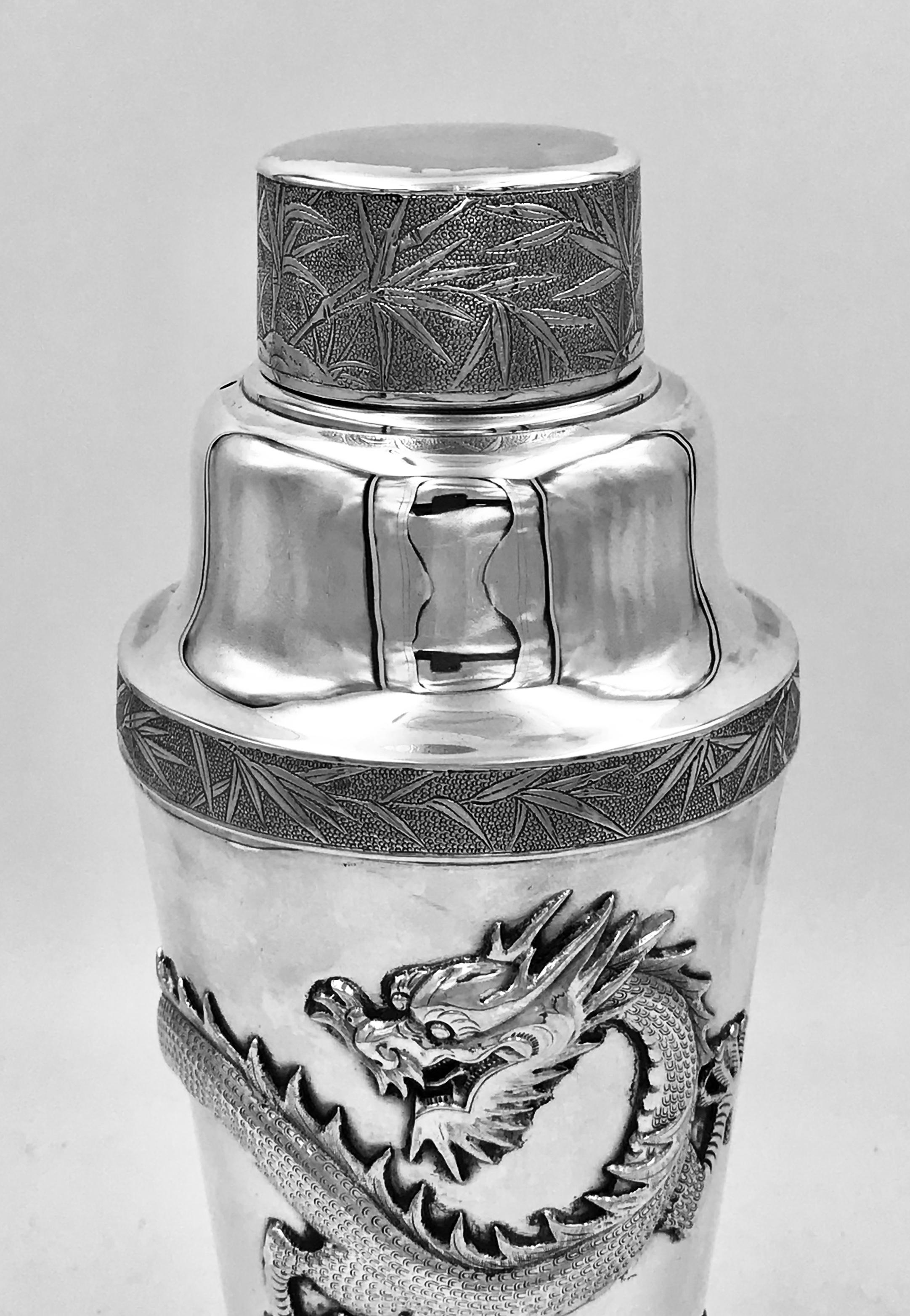 Chinese Export Silver Cocktail Shaker In Good Condition In London, GB