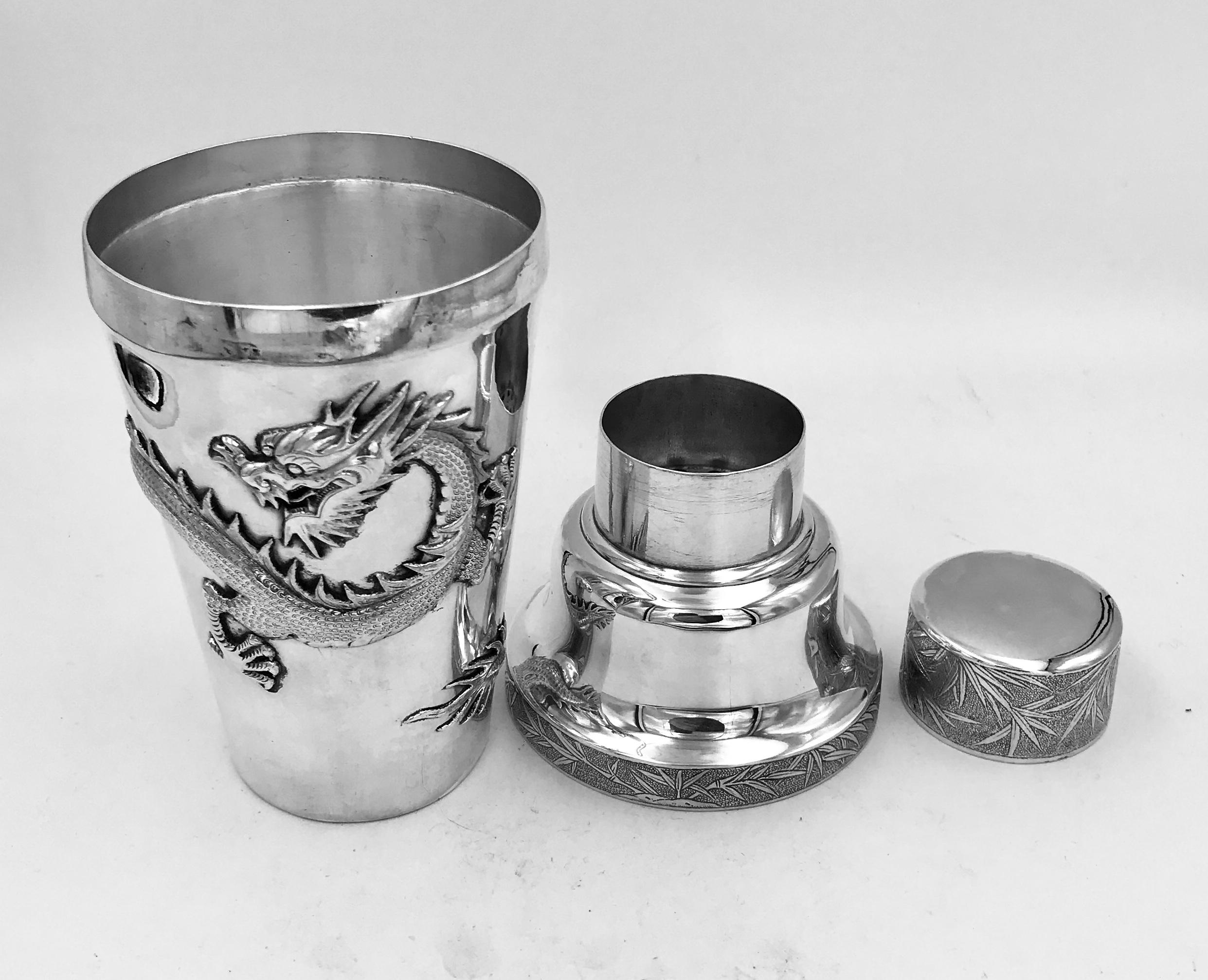 Early 20th Century Chinese Export Silver Cocktail Shaker