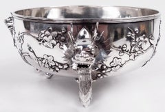 Chinese Export Silver Dragon Bowl with 1914 Tientsin Club Presentation