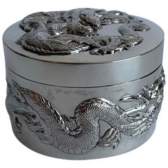 Chinese Export Silver Dragon Box