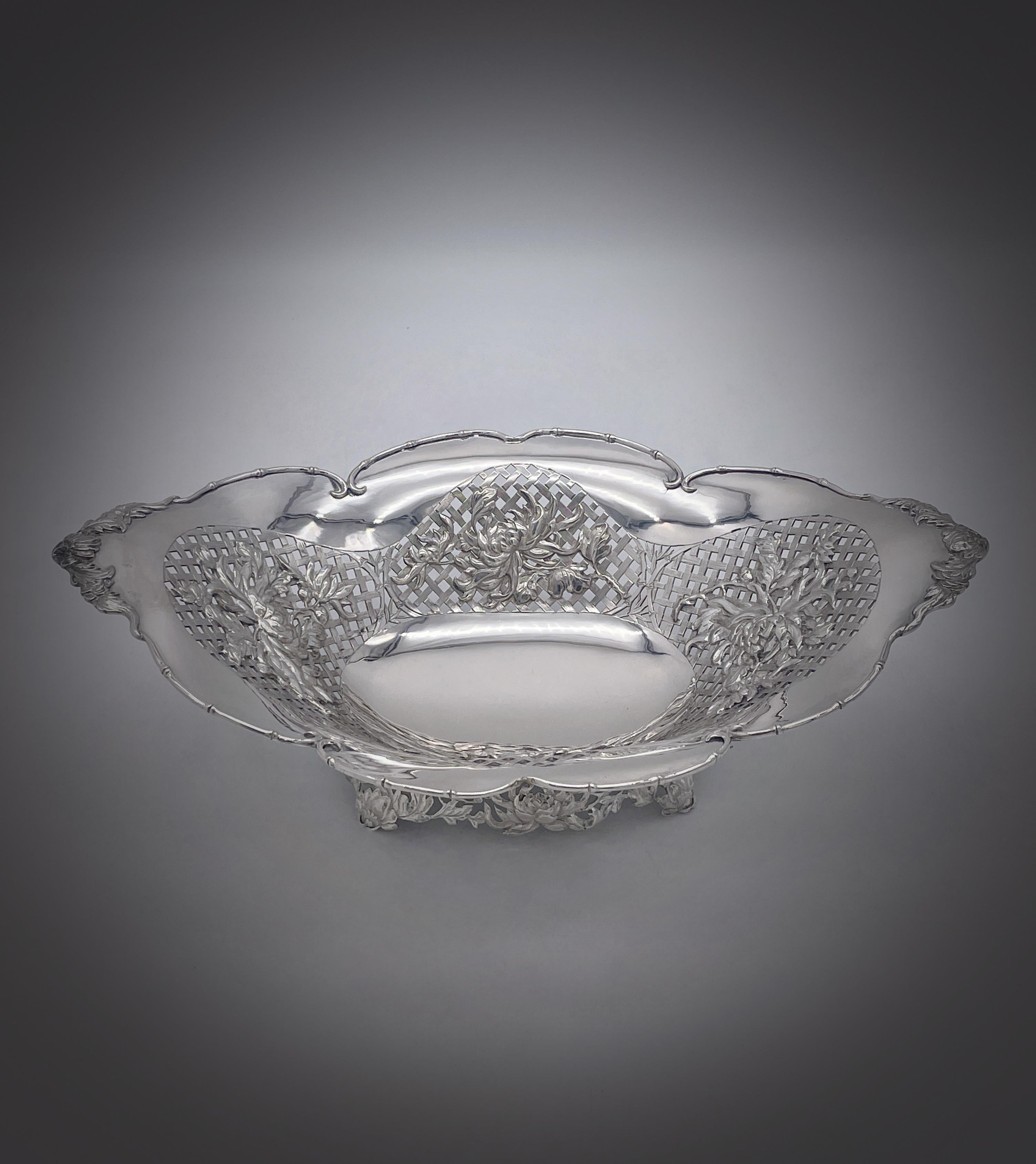 Chinese Export Silver Fruit Dish For Sale 1