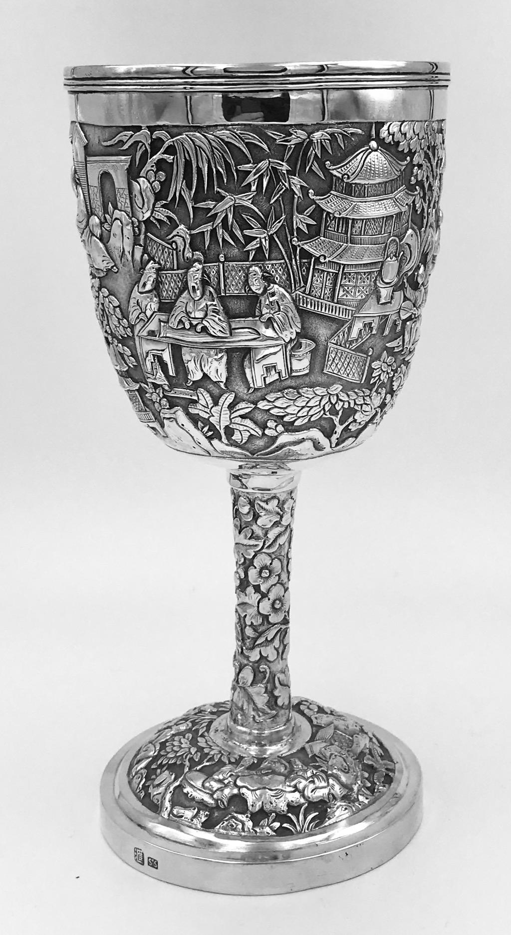 Chinese Export Silver Goblet In Good Condition In London, GB