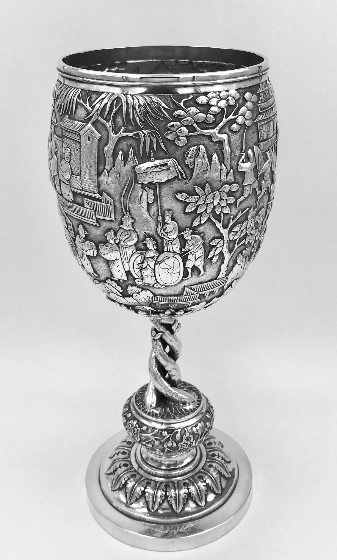 Chinese Export Silver Goblet In Good Condition In London, GB